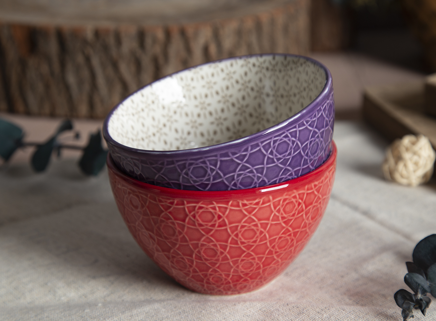 CHANGSHA HAPPY GO Rose Pattern Embossed Stoneware Bowls with Color Glaze and Floral Print | happygodinnerware.com