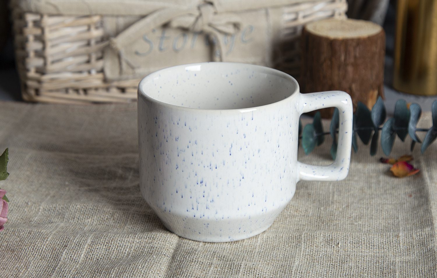CHANGSHA HAPPY GO Speckled Reactive Glaze Stoneware Mugs and Bowl Set |happygodinnerware.com