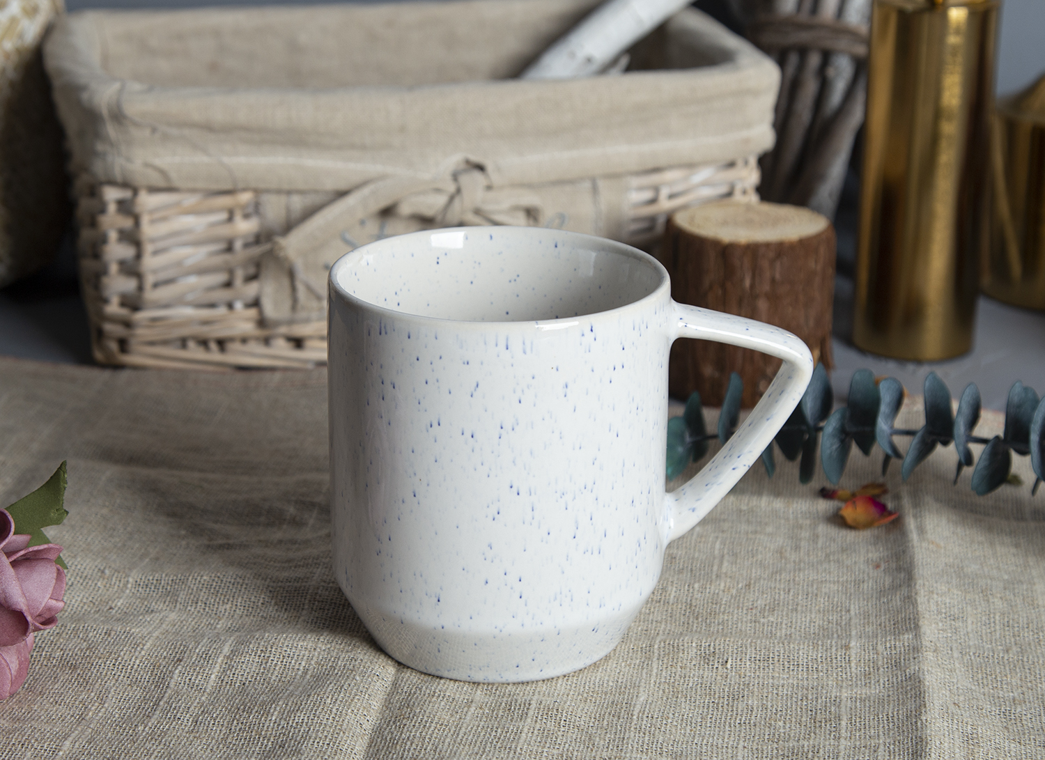 CHANGSHA HAPPY GO Speckled Reactive Glaze Stoneware Mugs and Bowl Set |happygodinnerware.com