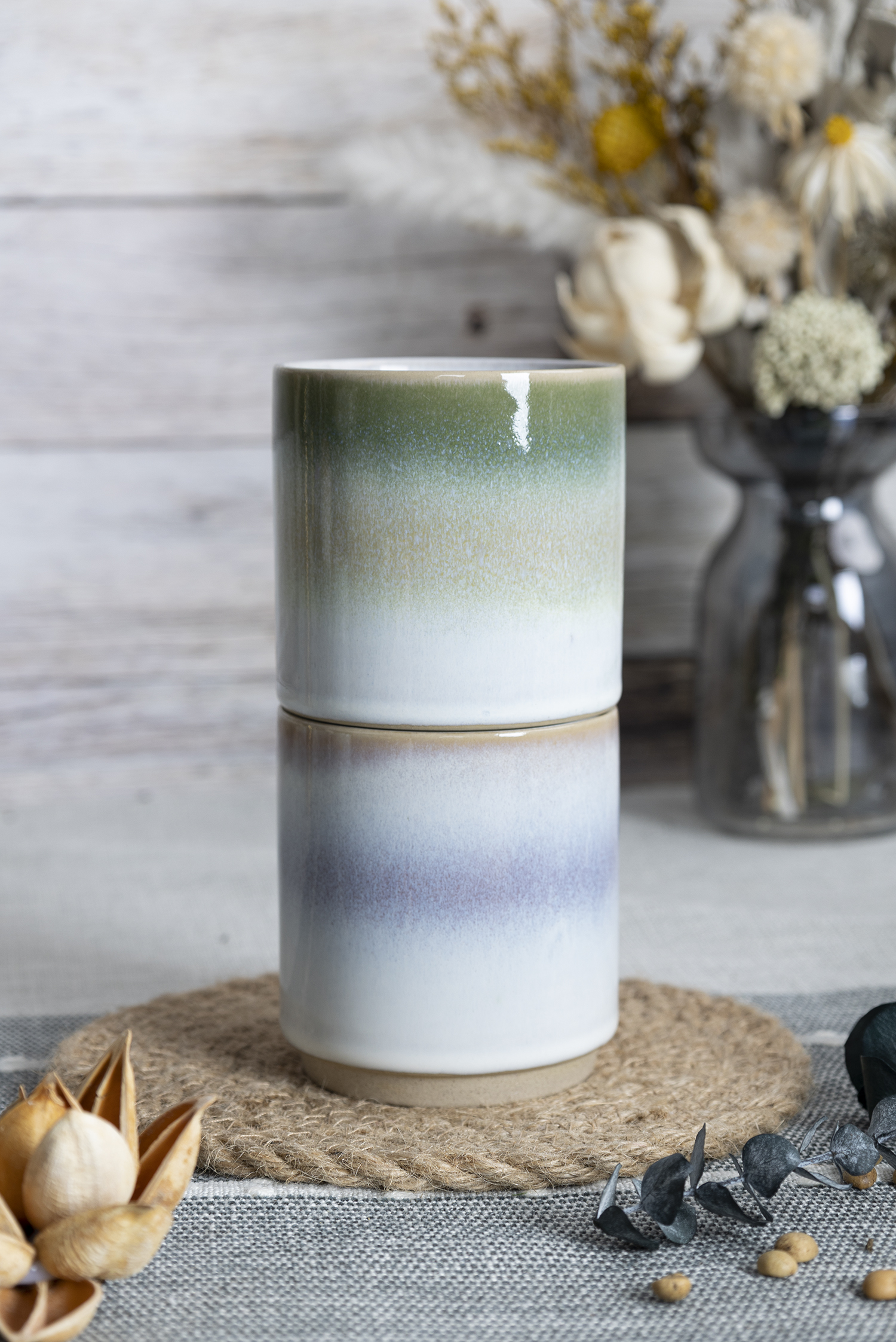CHANGSHA HAPPY GO Reactive Glaze Stoneware Mugs with Gradient Colors | happygodinnerware.com