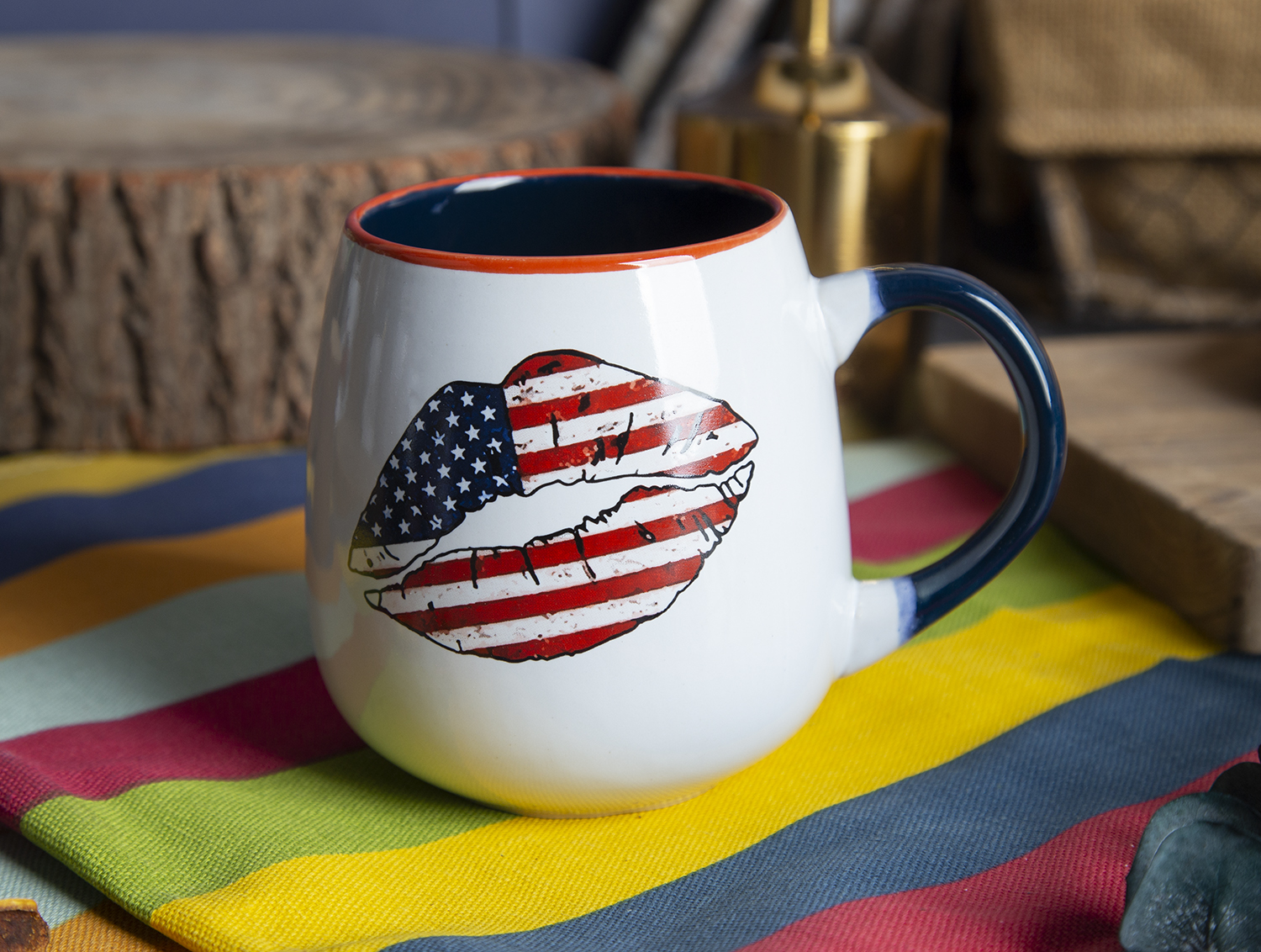 CHANGSHA HAPPY GO  Patriotic American Style Stoneware Decal Mug Set with USA Flag and Independence Day Designs  |happygodinnerware.com