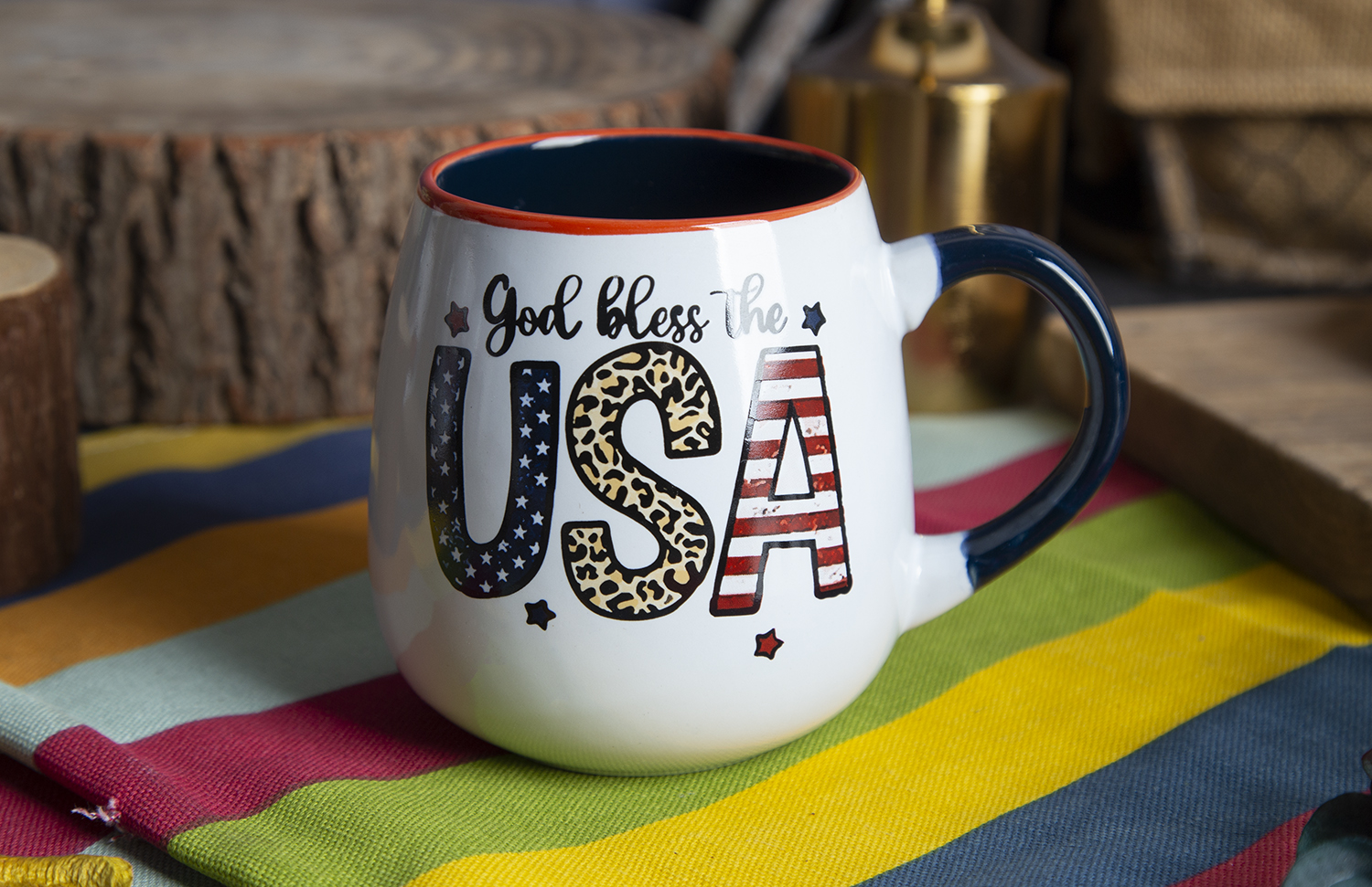 CHANGSHA HAPPY GO  Patriotic American Style Stoneware Decal Mug Set with USA Flag and Independence Day Designs  |happygodinnerware.com