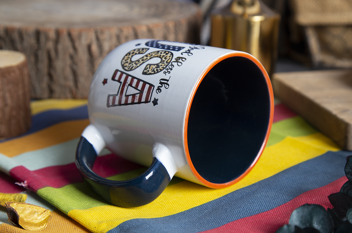 CHANGSHA HAPPY GO  Patriotic American Style Stoneware Decal Mug Set with USA Flag and Independence Day Designs  |happygodinnerware.com