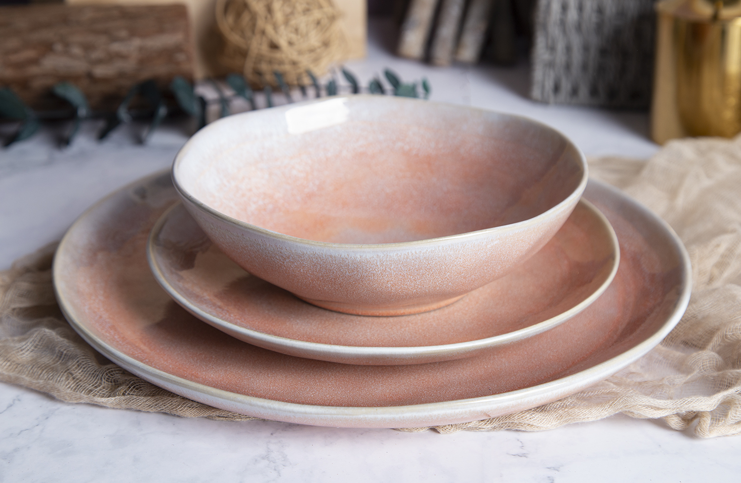 CHANGSHA HAPPY GO Colorful Reactive Glaze Stoneware Mixed Style Dinnerware Set for Contemporary Dining  |happygodinnerware.com