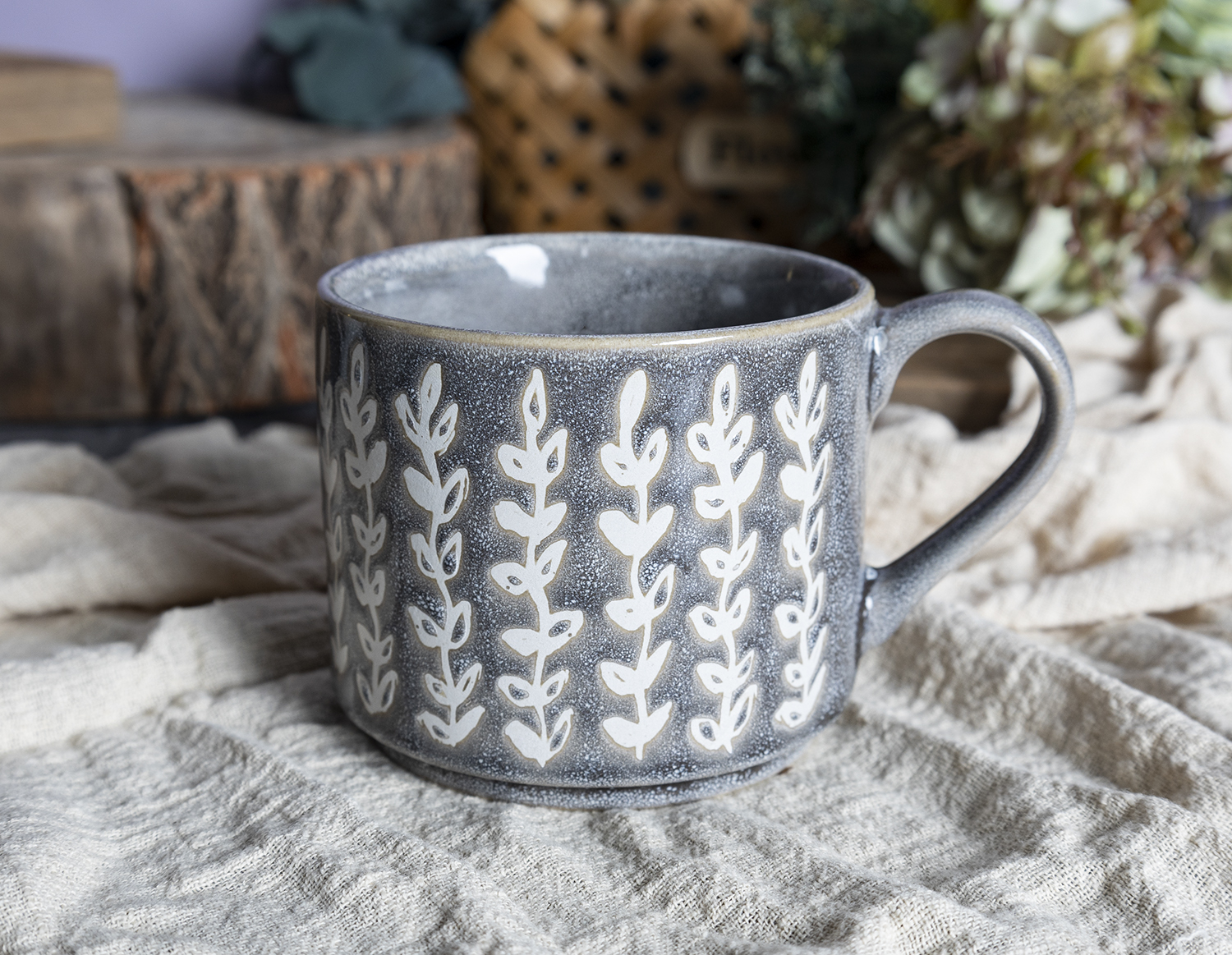 CHANGSHA HAPPY GO Handcrafted Style Reactive Glaze Stoneware Hand-Painted Mug Set with Artistic Patterns  |happygodinnerware.com