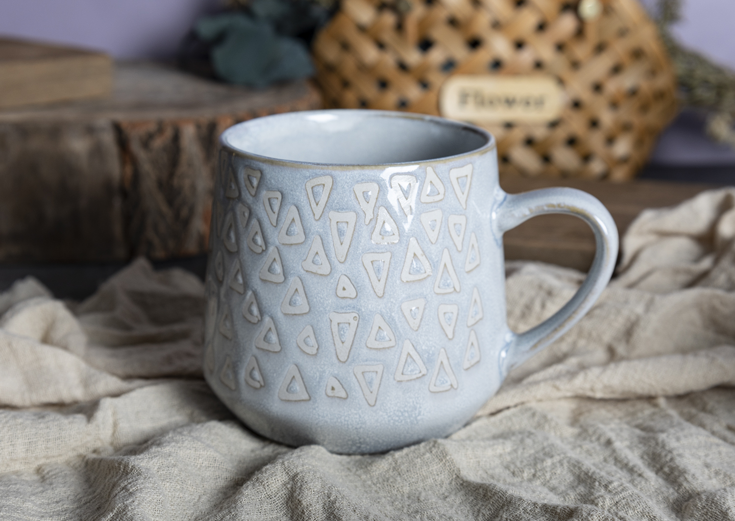 CHANGSHA HAPPY GO Handcrafted Style Reactive Glaze Stoneware Hand-Painted Mug Set with Artistic Patterns  |happygodinnerware.com