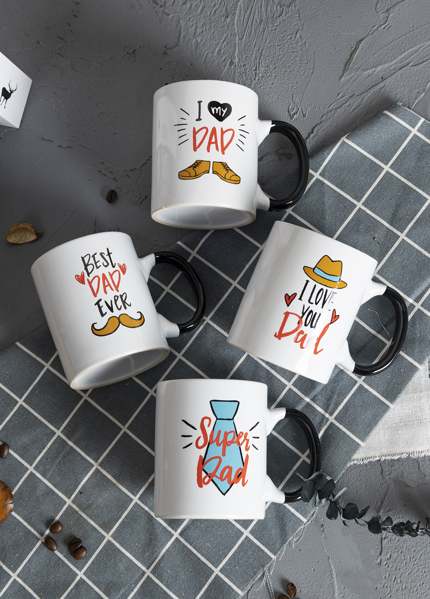 CHANGSHA HAPPY GO  Father’s Day Themed American Style Stoneware Decal Mug Set with Heartwarming Dad Quotes  |happygodinnerware.com