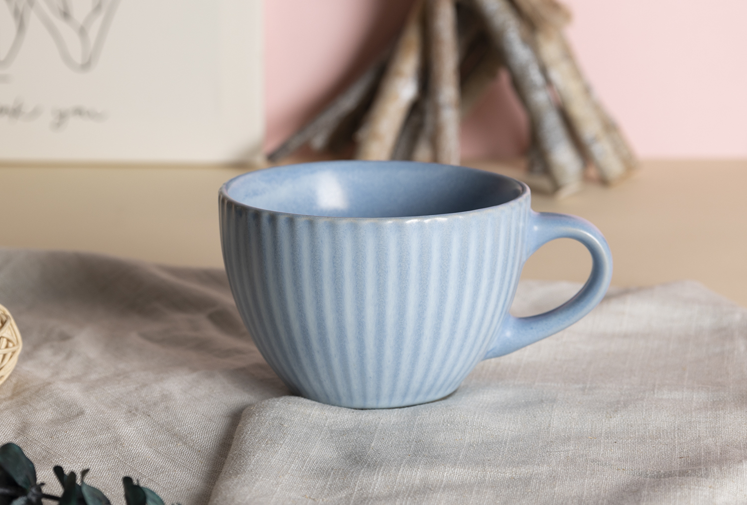 CHANGSHA HAPPY GO  Embossed Striped Reactive Glaze Stoneware Western Dining Plate Set for Modern Table Settings  |happygodinnerware.com