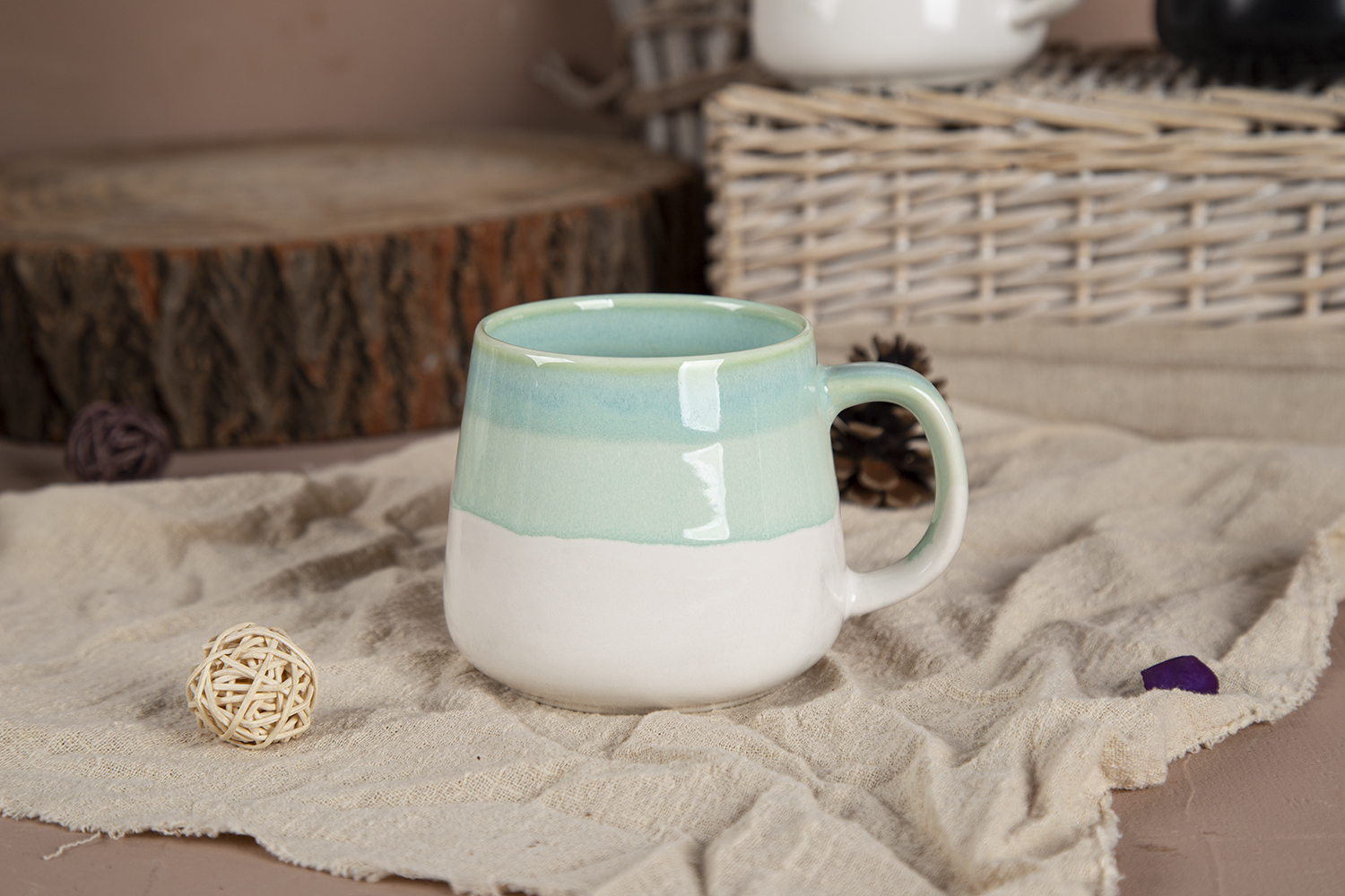 CHANGSHA HAPPY GO Skyline Dip Reactive Glaze New Bone China Mug Collection |Dopamine Series Ceramics|happygodinnerware.com
