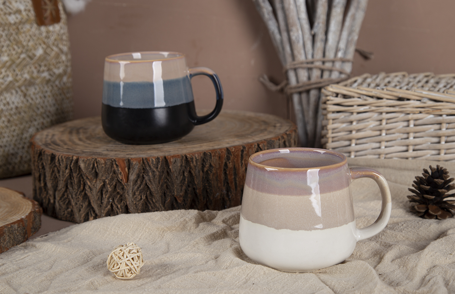 CHANGSHA HAPPY GO Skyline Dip Reactive Glaze New Bone China Mug Collection |Dopamine Series Ceramics|happygodinnerware.com