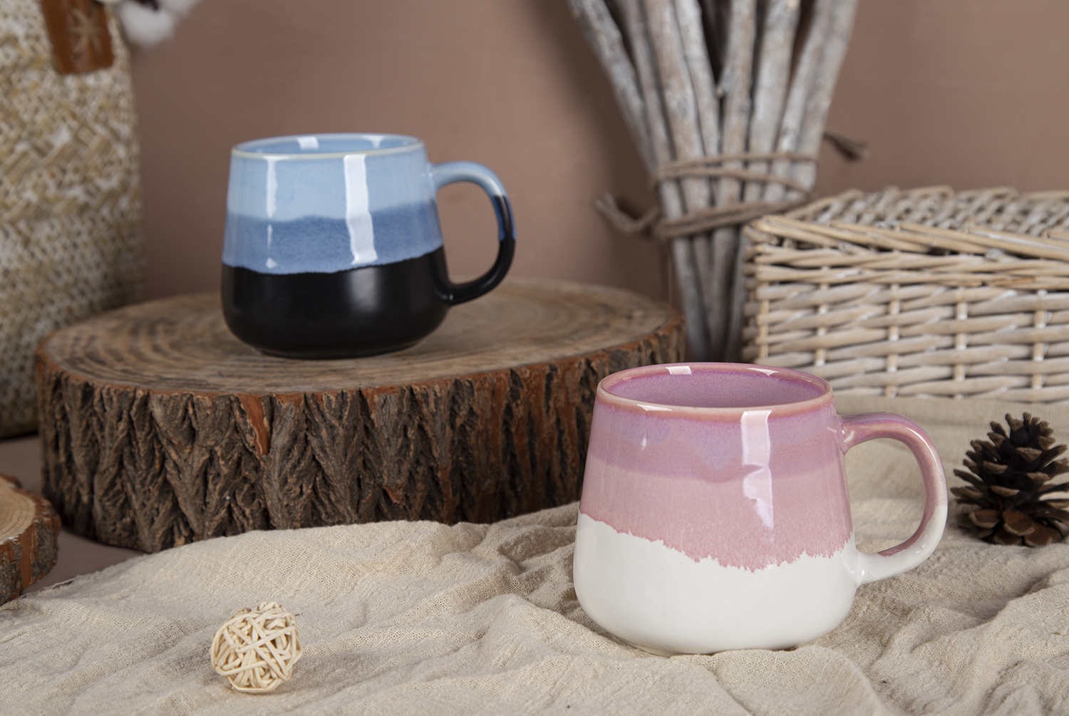 CHANGSHA HAPPY GO Skyline Dip Reactive Glaze New Bone China Mug Collection |Dopamine Series Ceramics|happygodinnerware.com