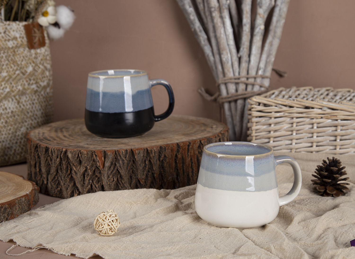 CHANGSHA HAPPY GO Skyline Dip Reactive Glaze New Bone China Mug Collection |Dopamine Series Ceramics|happygodinnerware.com