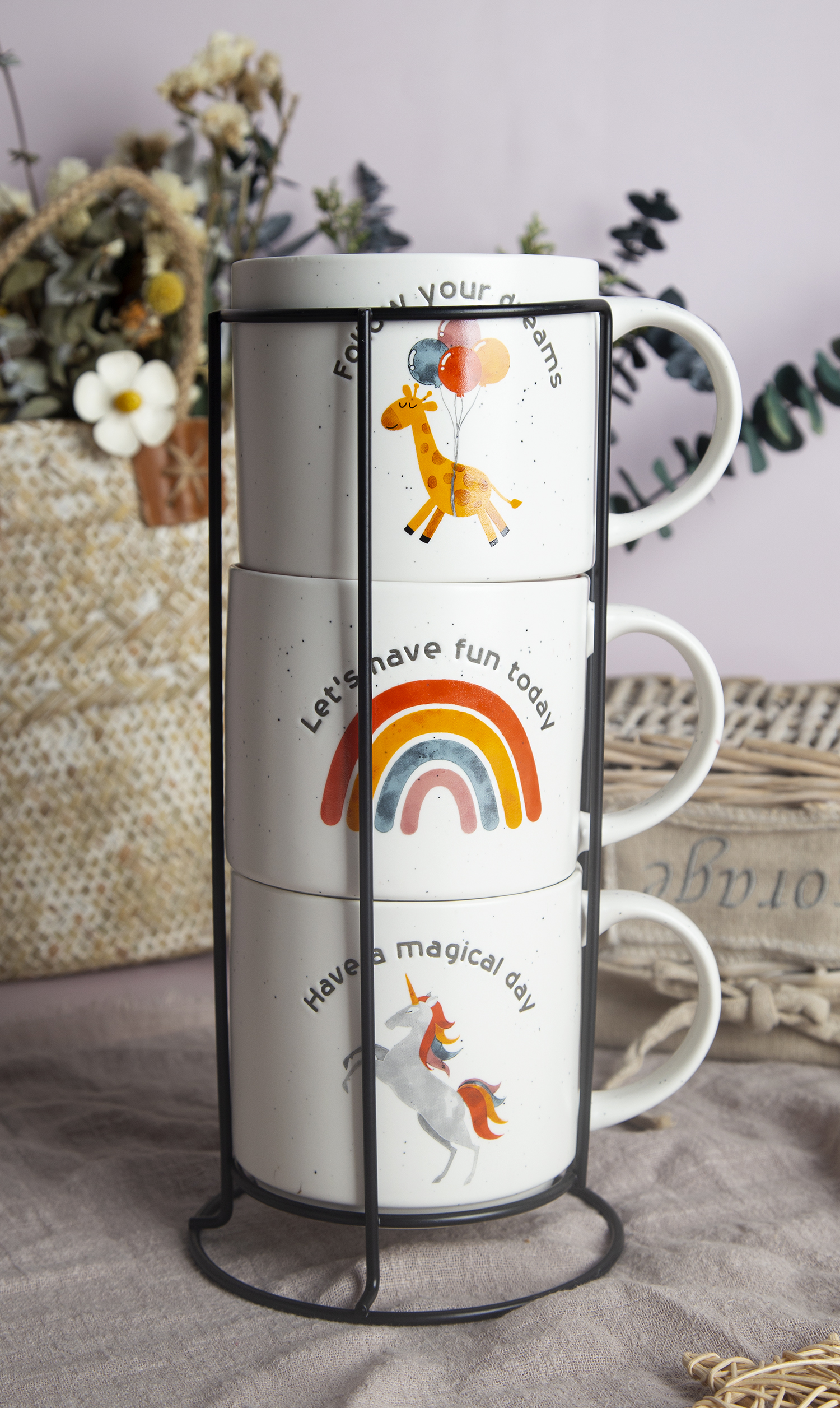 CHANGSHA HAPPY GO New Bone China Underglaze Screen Printing with Decal Process Mug Set | happygodinnerware.com