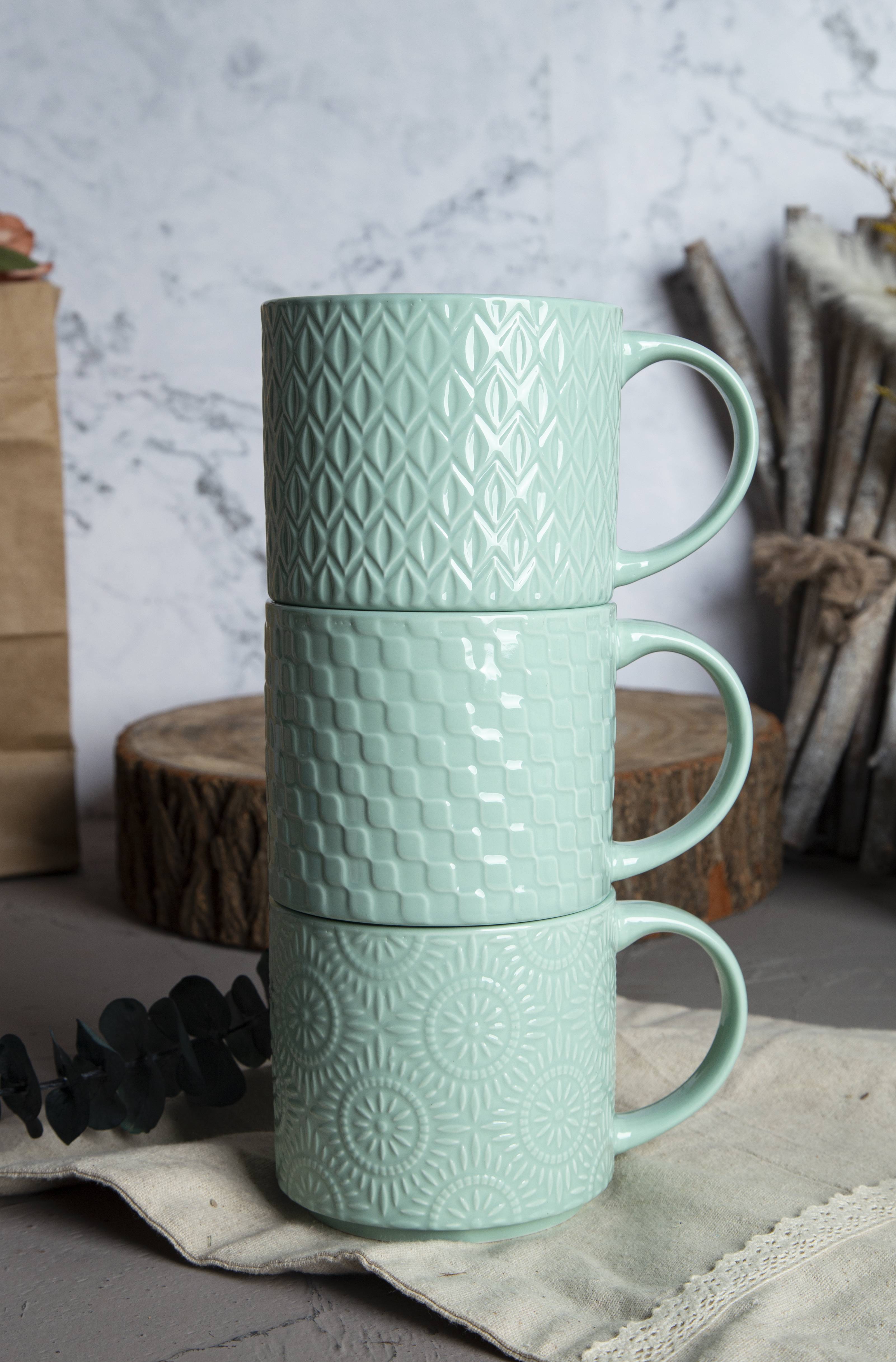 CHANGSHA HAPPY GO New Bone China with Embossed Craft Mug Set | happygodinnerware.com
