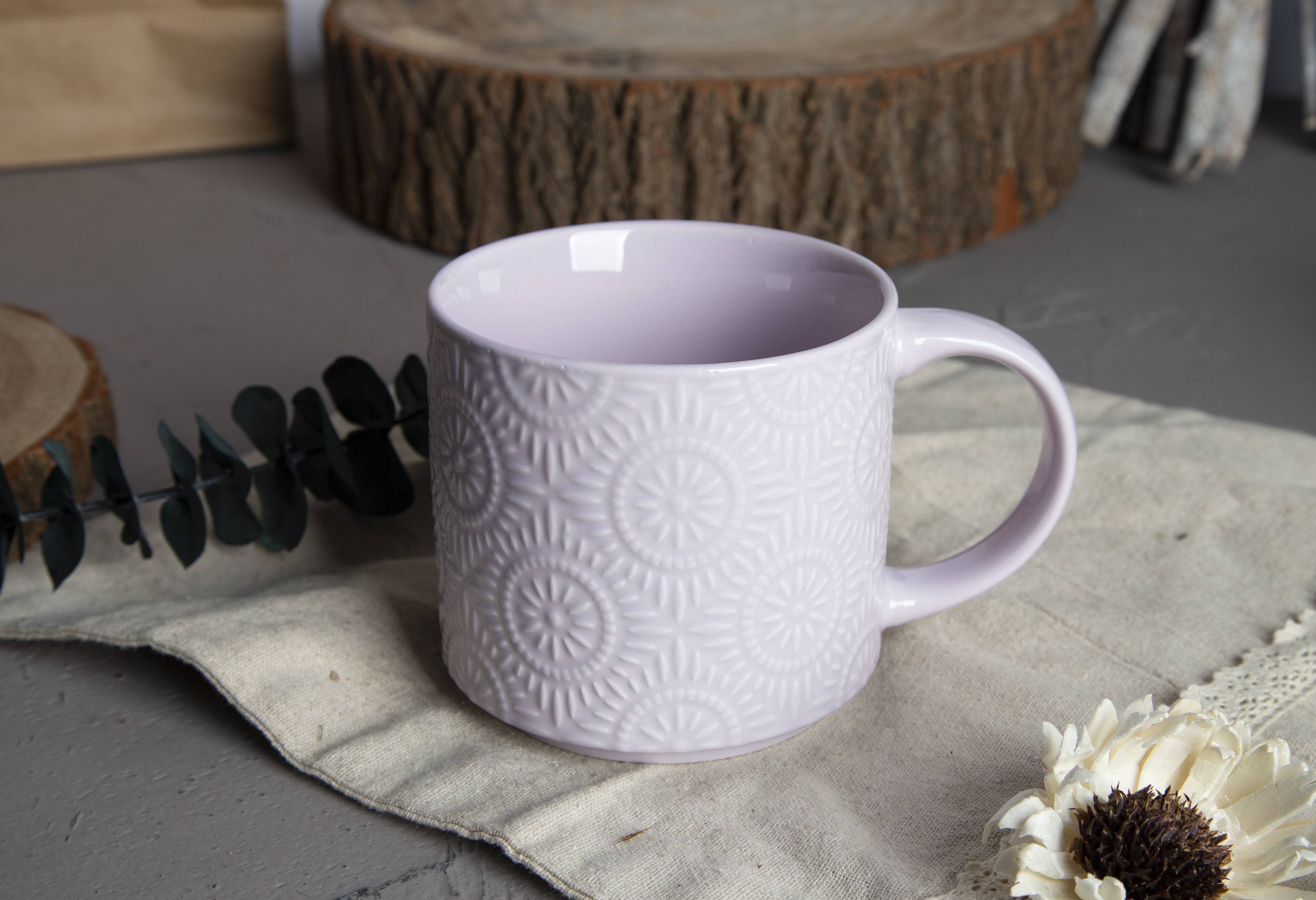 CHANGSHA HAPPY GO New Bone China with Embossed Craft Mug Set | happygodinnerware.com