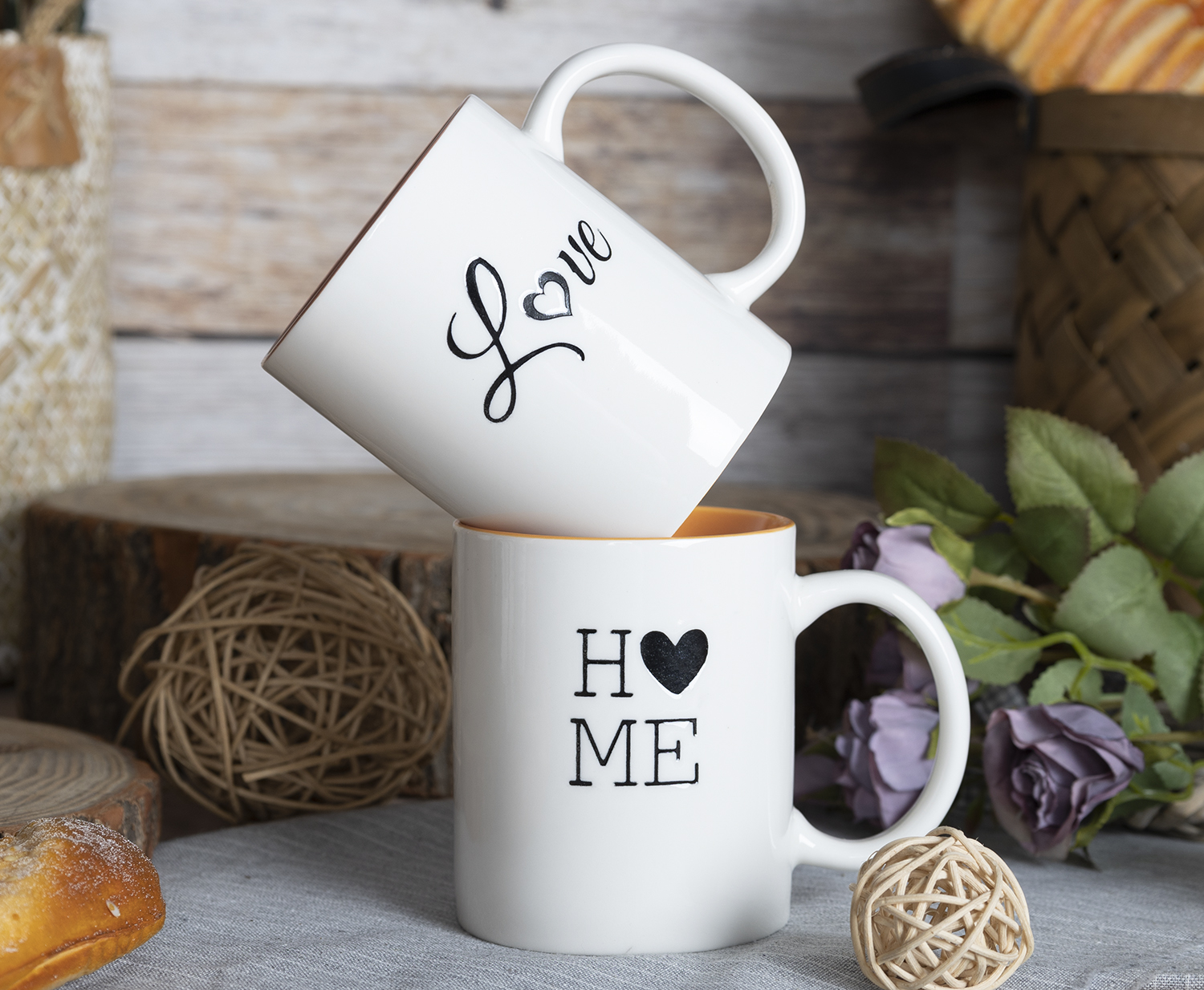 CHANGSHA HAPPY GO Silkscreen Printed Bone China Mug and Bowl Gift Set with Love & Family Themed Typography for Cozy Home Dining |happygodinnerware.com