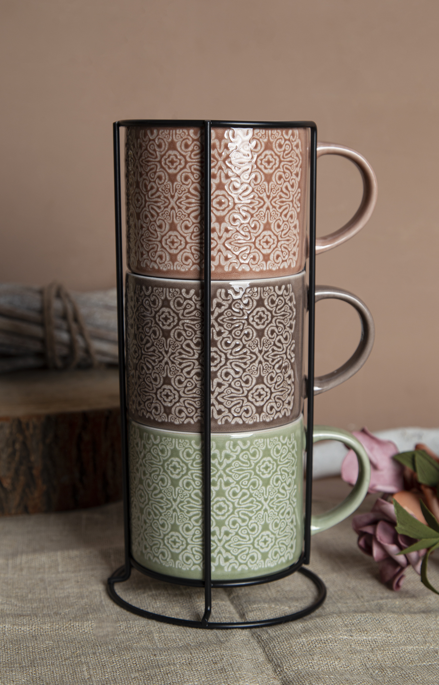 CHANGSHA HAPPY GO Stoneware with Reactive Glaze and Pad Printing Craft Mug Set | happygodinnerware.com