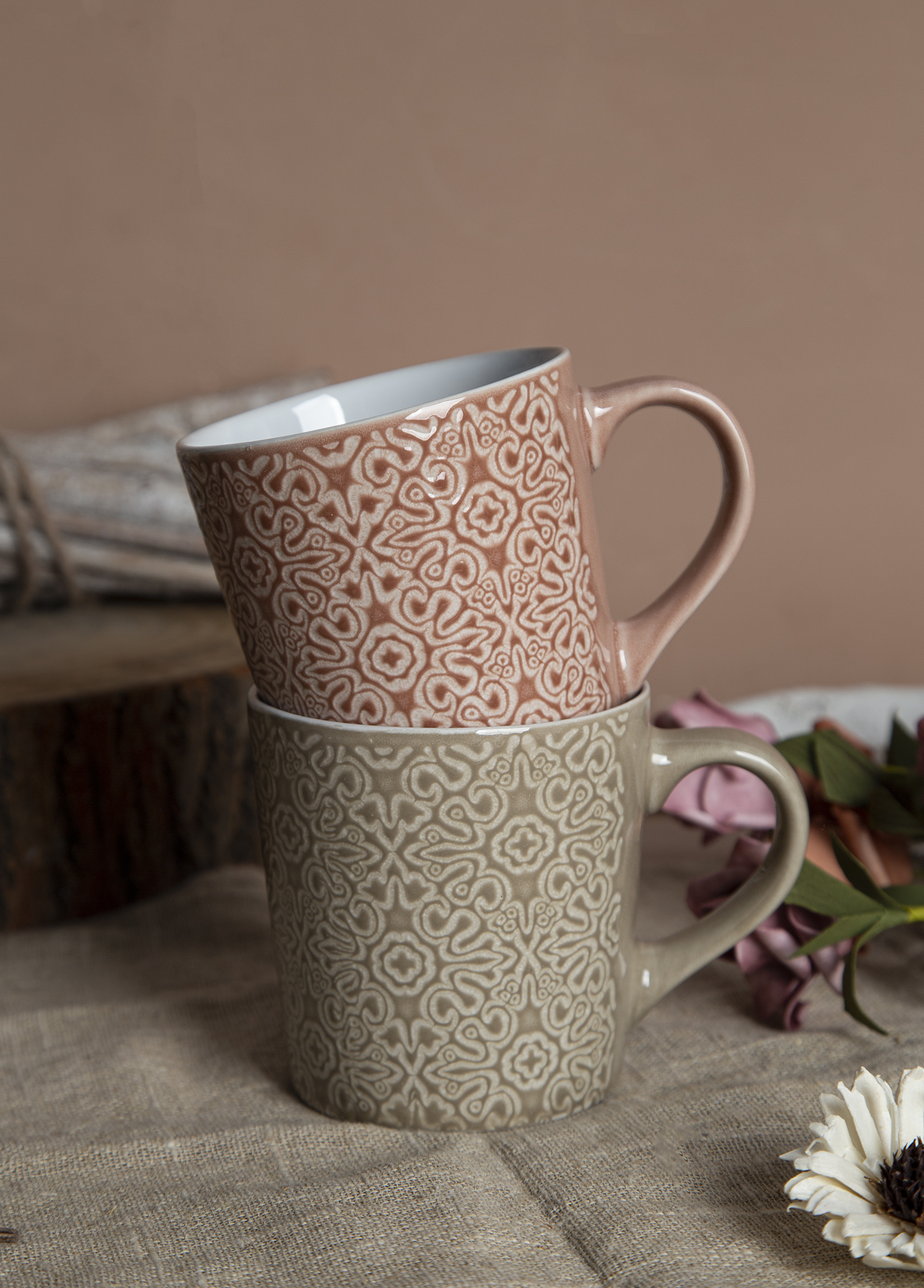 CHANGSHA HAPPY GO Stoneware with Reactive Glaze and Pad Printing Craft Mug Set | happygodinnerware.com