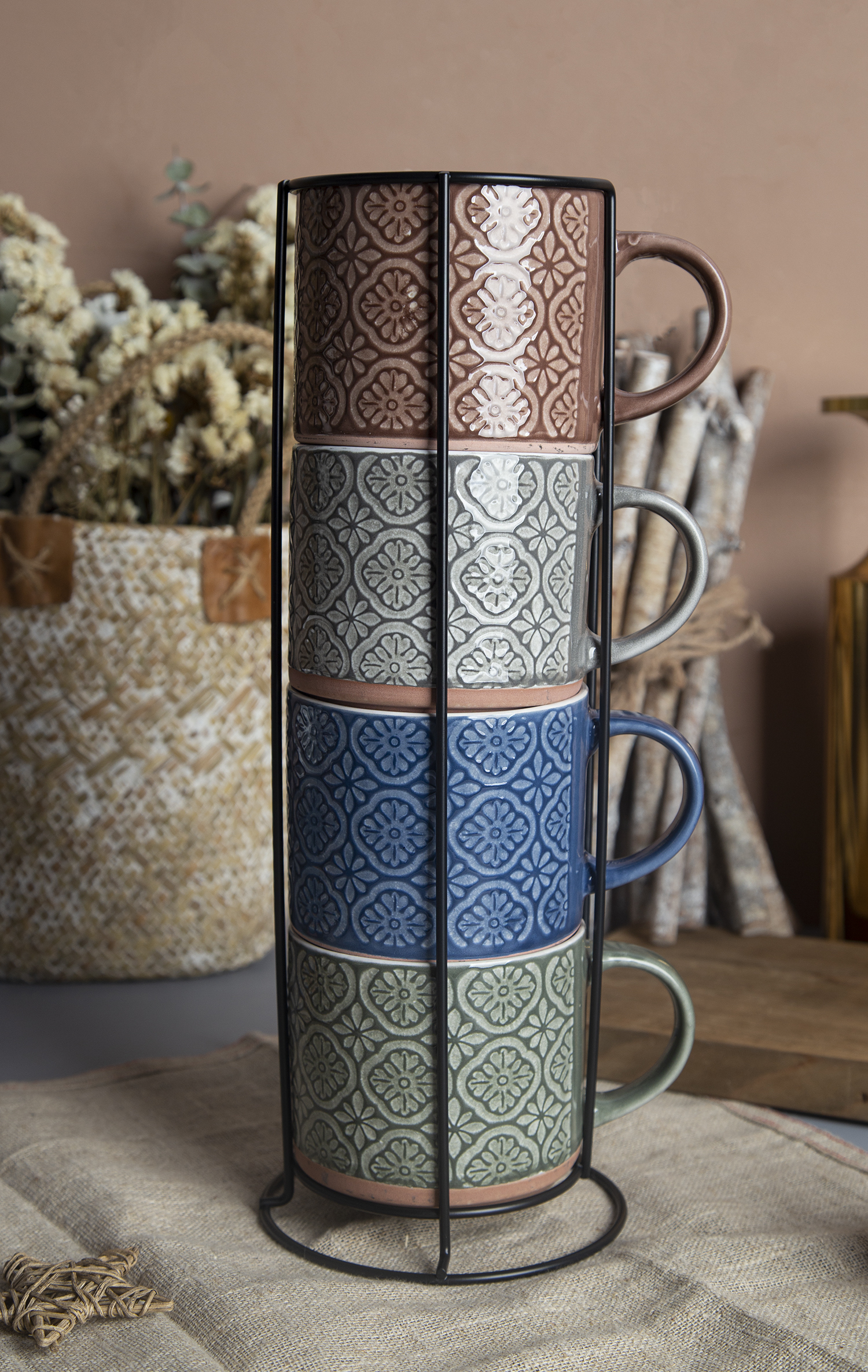 CHANGSHA HAPPY GO Ceramic Mugs with Embossed Glaze | happygodinnerware.com