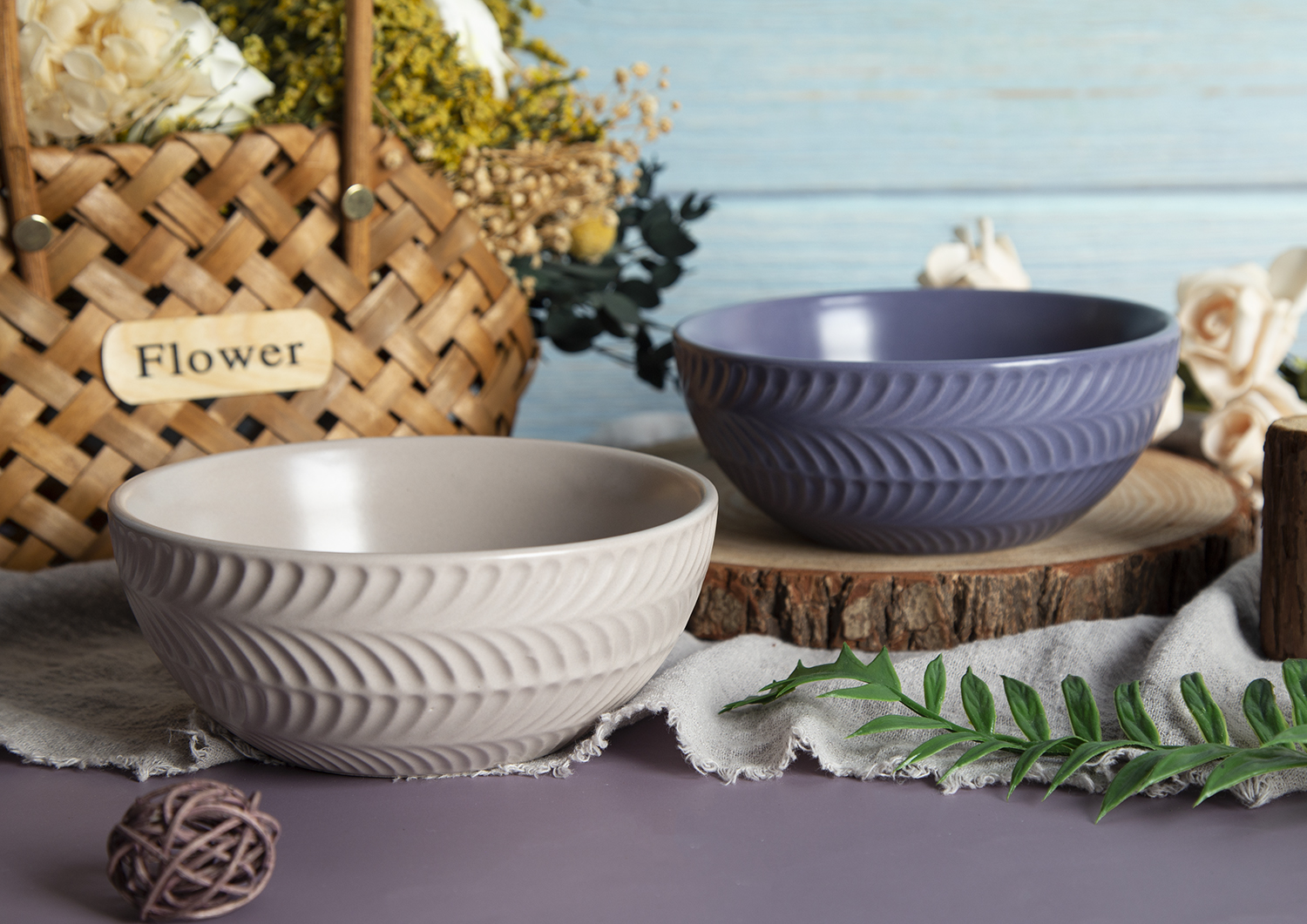 CHANGSHA HAPPY GO Ceramic Embossed Bowl | happygodinnerware.com