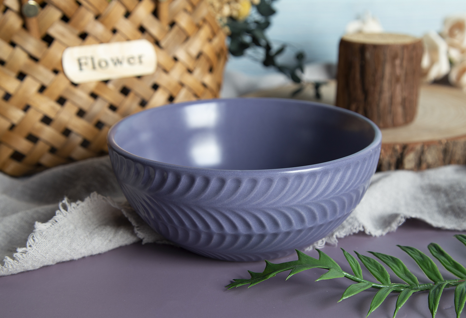 CHANGSHA HAPPY GO Ceramic Embossed Bowl | happygodinnerware.com