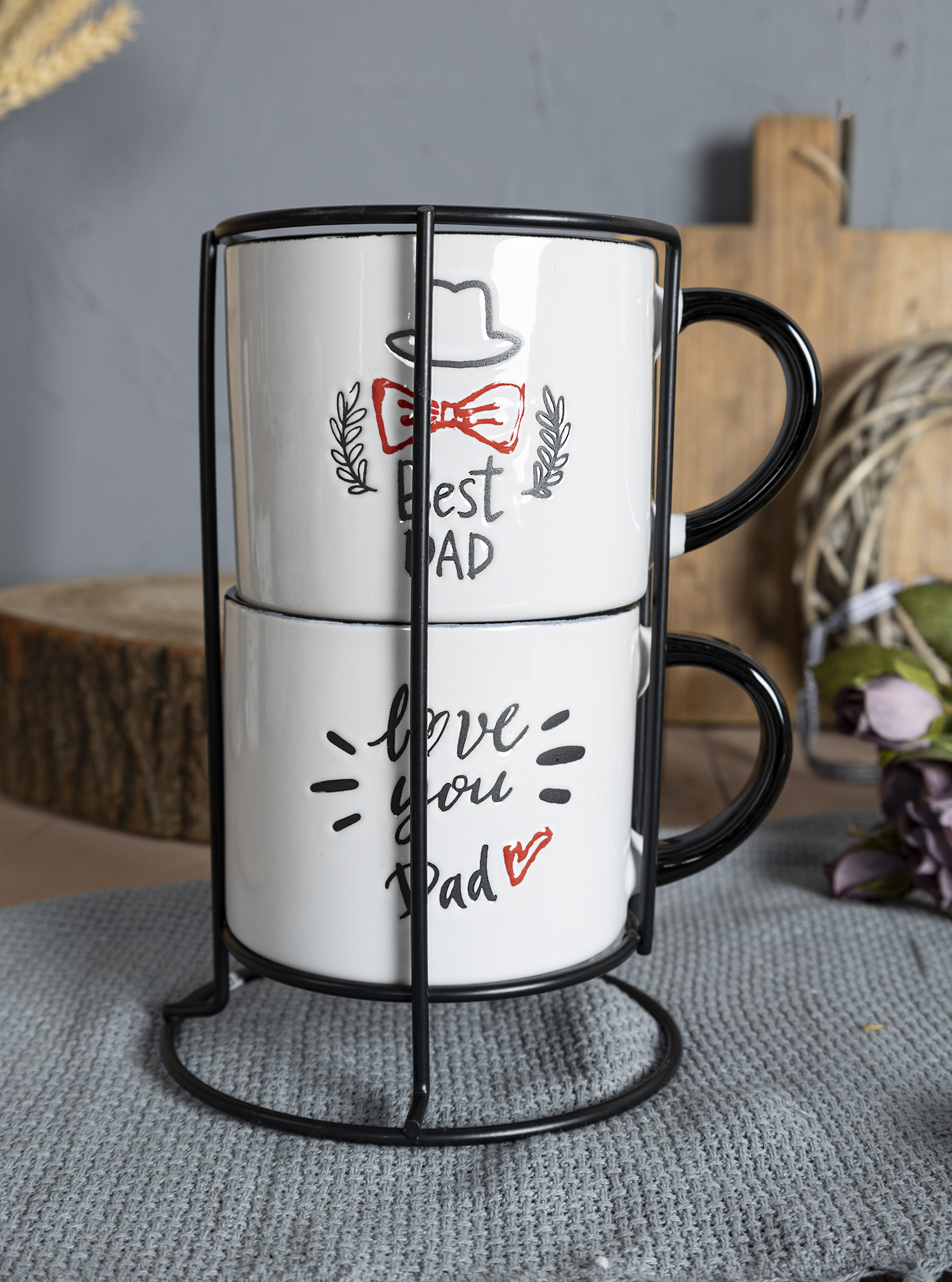 CHANGSHA HAPPY GO Father’s Day Stoneware Mug and Bowl Gift Set with Bold Typography for the Best Dad Ever |happygodinnerware.com