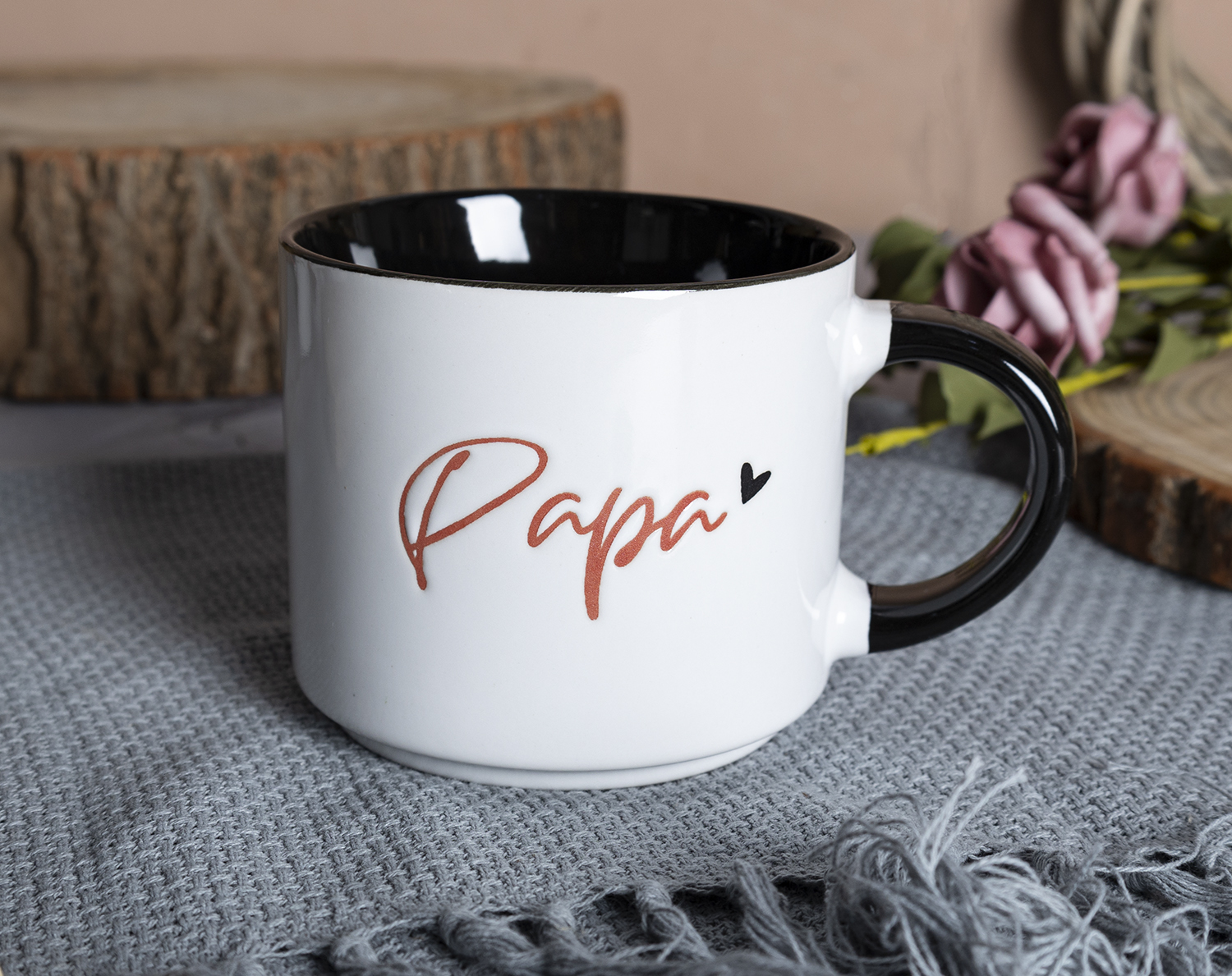 CHANGSHA HAPPY GO Minimalist Stoneware Mug Gift Set with Modern Silkscreen Text for Super Mom and Dad |happygodinnerware.com