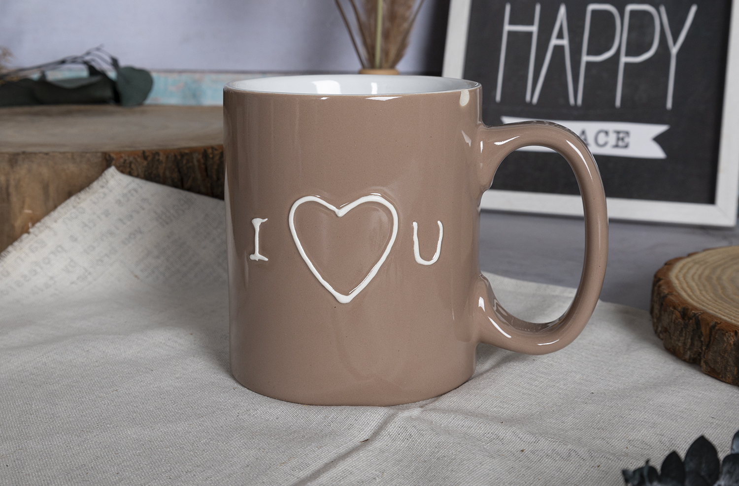 CHANGSHA HAPPY GO Home & Family Collection Stoneware Mug Gift Set with Raised Glaze Text for Mum, Dad, and Sweet Messages |happygodinnerware.com
