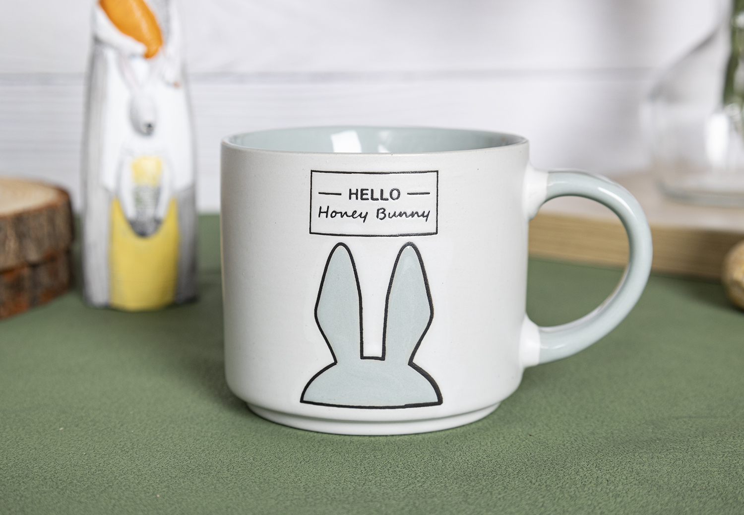 CHANGSHA HAPPY GO Cute Bunny-Themed Stoneware Mug and Bowl Set with Silkscreen Designs for Kids and Easter Gifting |happygodinnerware.com