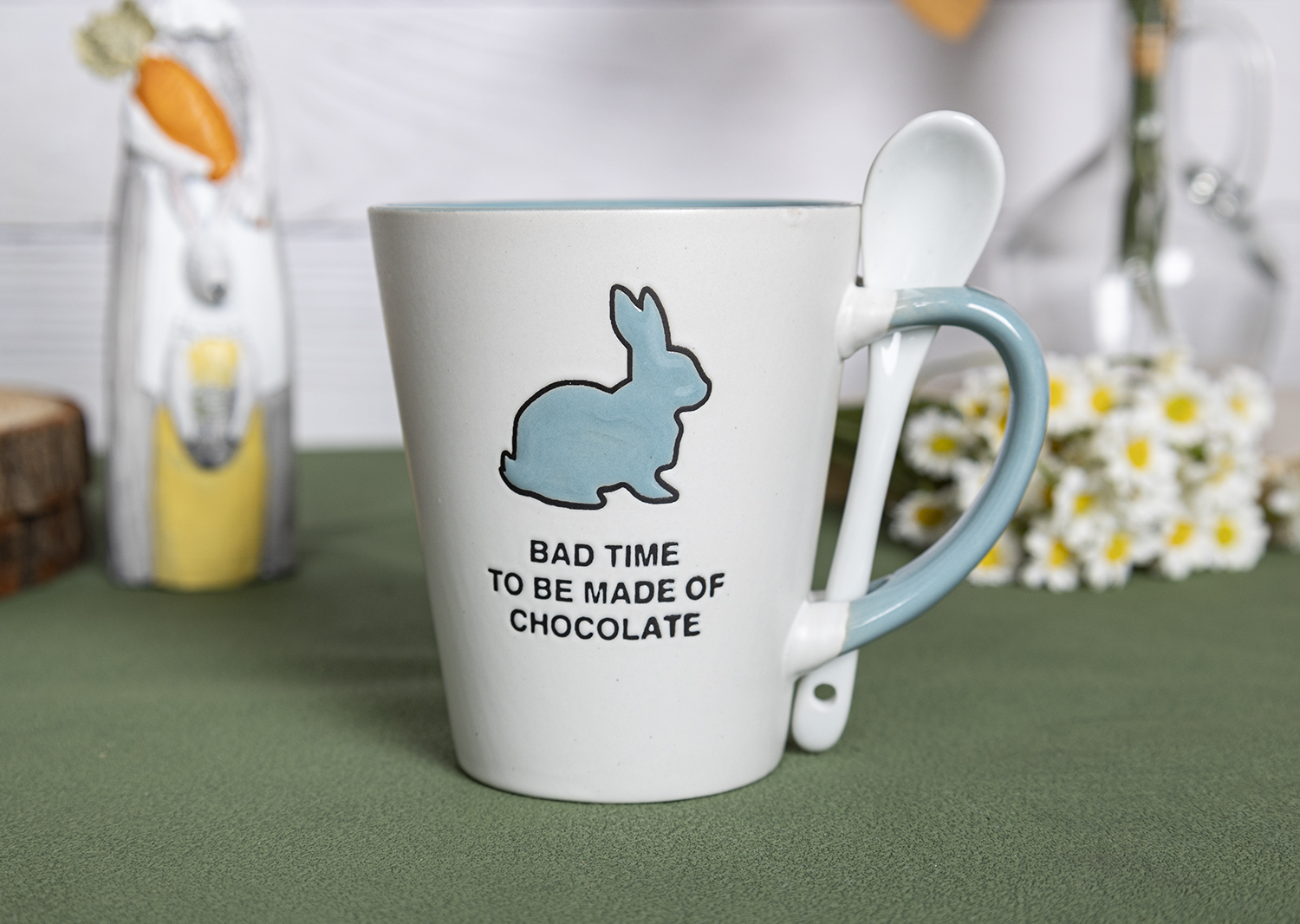 CHANGSHA HAPPY GO Cute Bunny-Themed Stoneware Mug and Bowl Set with Silkscreen Designs for Kids and Easter Gifting |happygodinnerware.com