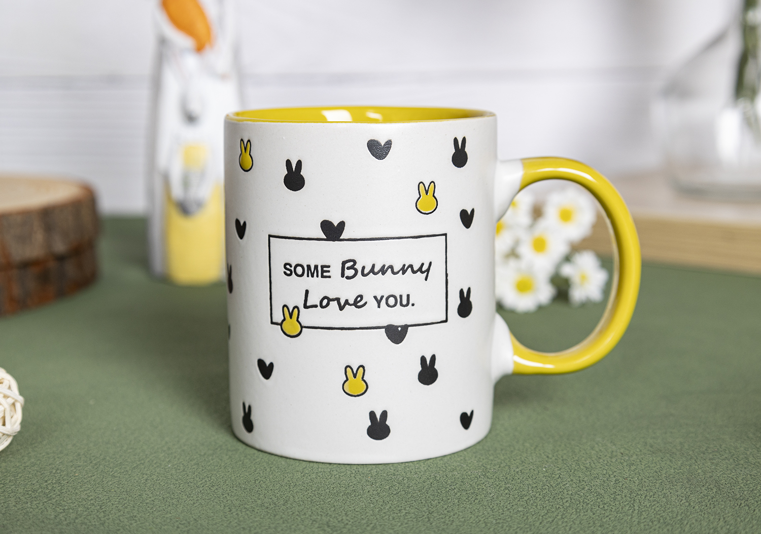 CHANGSHA HAPPY GO Cute Bunny-Themed Stoneware Mug and Bowl Set with Silkscreen Designs for Kids and Easter Gifting |happygodinnerware.com