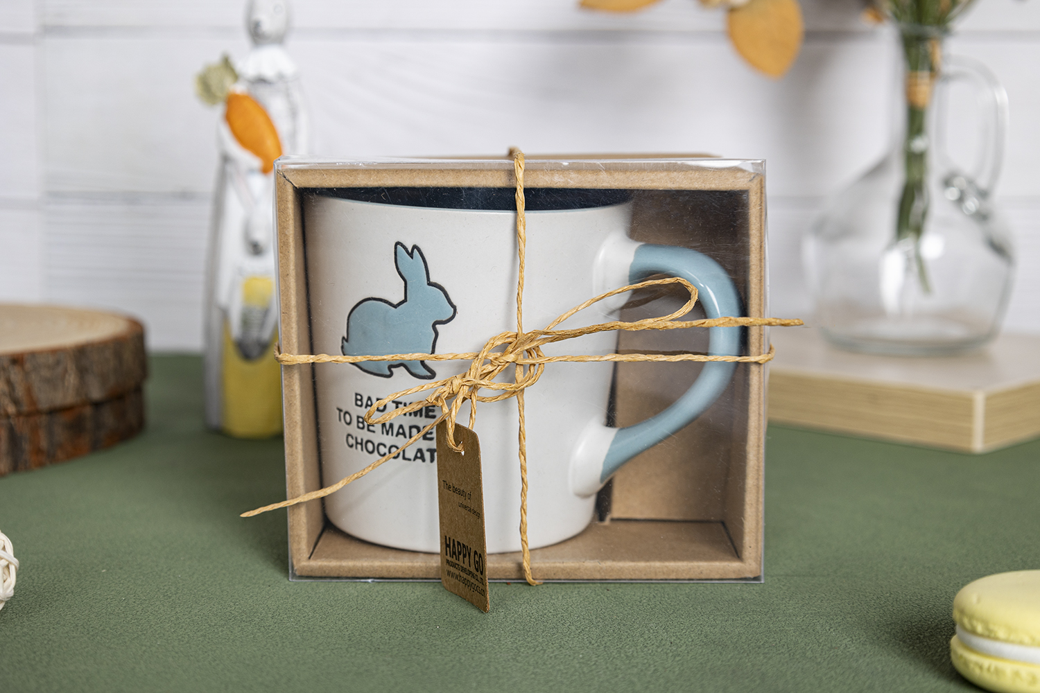 CHANGSHA HAPPY GO Cute Bunny-Themed Stoneware Mug and Bowl Set with Silkscreen Designs for Kids and Easter Gifting |happygodinnerware.com