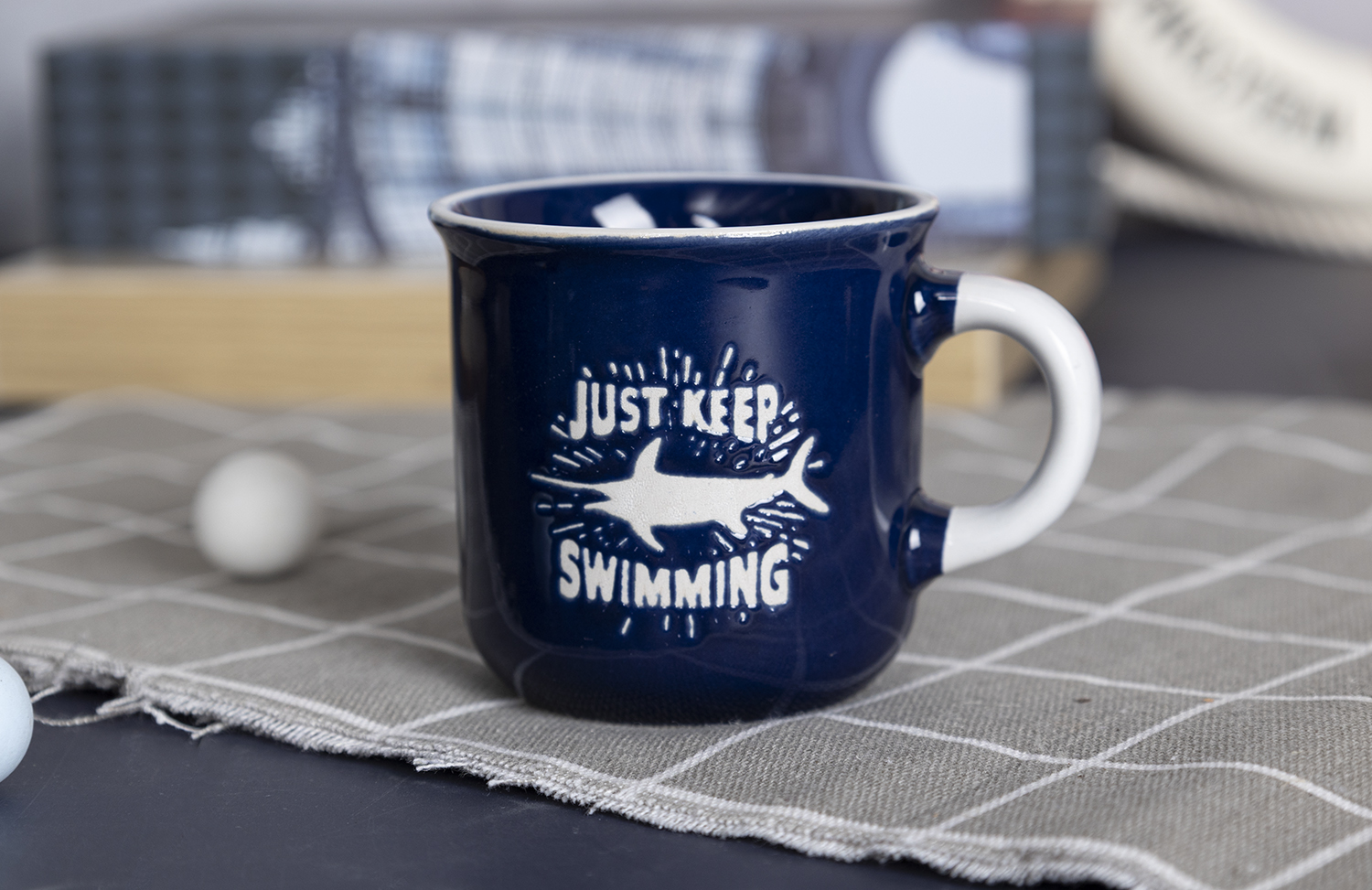 CHANGSHA HAPPY GO Nautical Theme Stoneware Mug and Bowl Set with Silkscreen Prints for Ocean Lovers and Beach House Decor |happygodinnerware.com