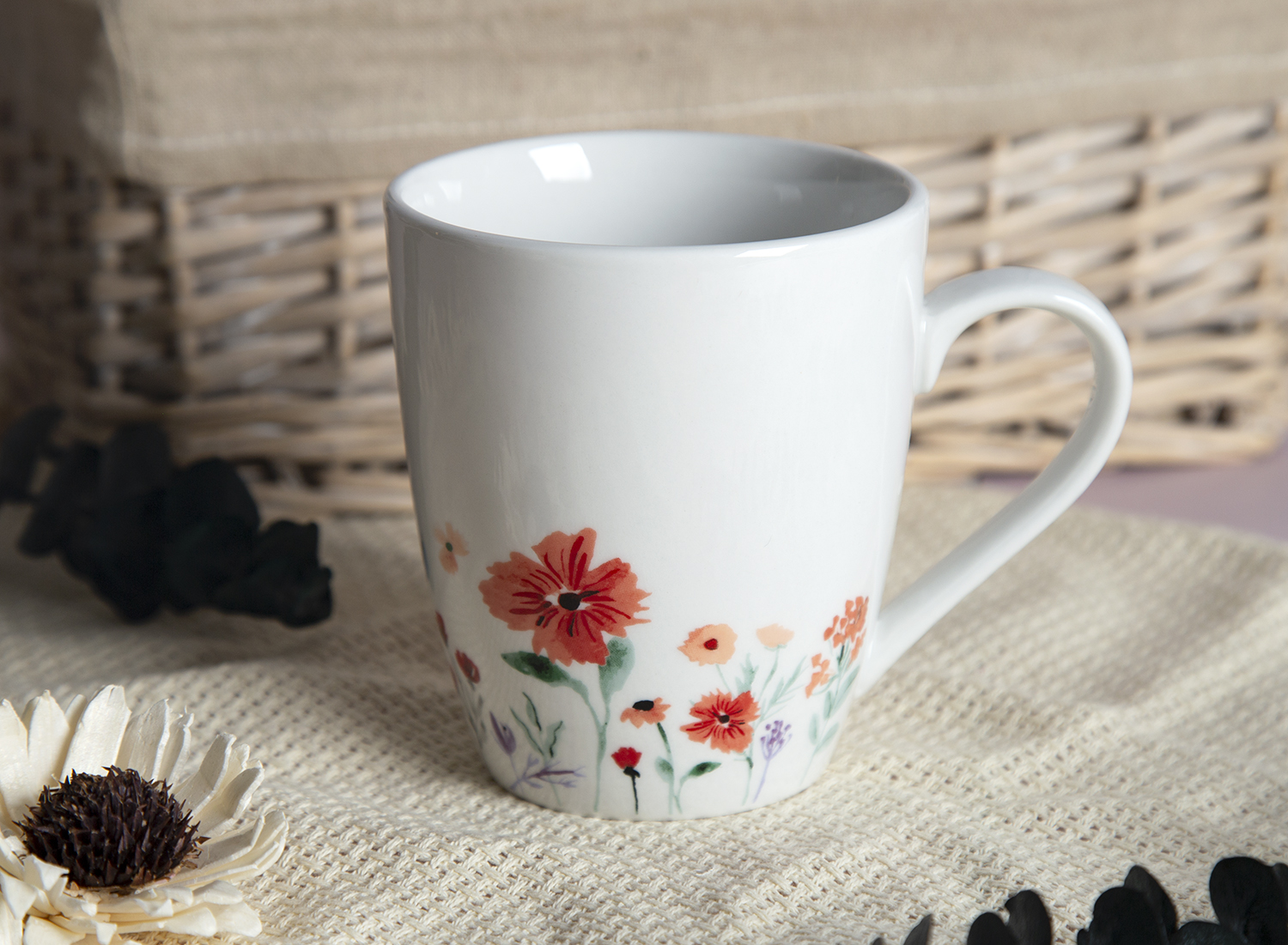 CHANGSHA HAPPY GO White Porcelain Floral Decal Dinnerware Set | happygodinnerware.com