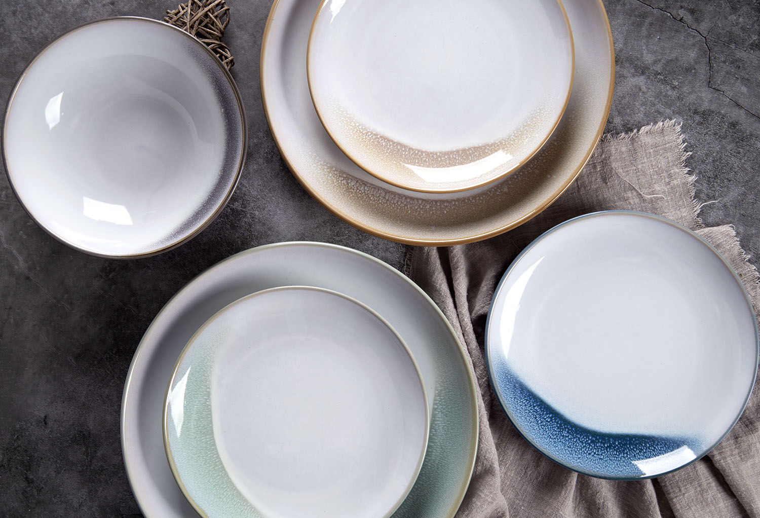 CHANGSHA HAPPY GO Moonlight Dual Reactive Glaze Ceramic Tableware Set|Dopamine Series Ceramics|happygodinnerware.com