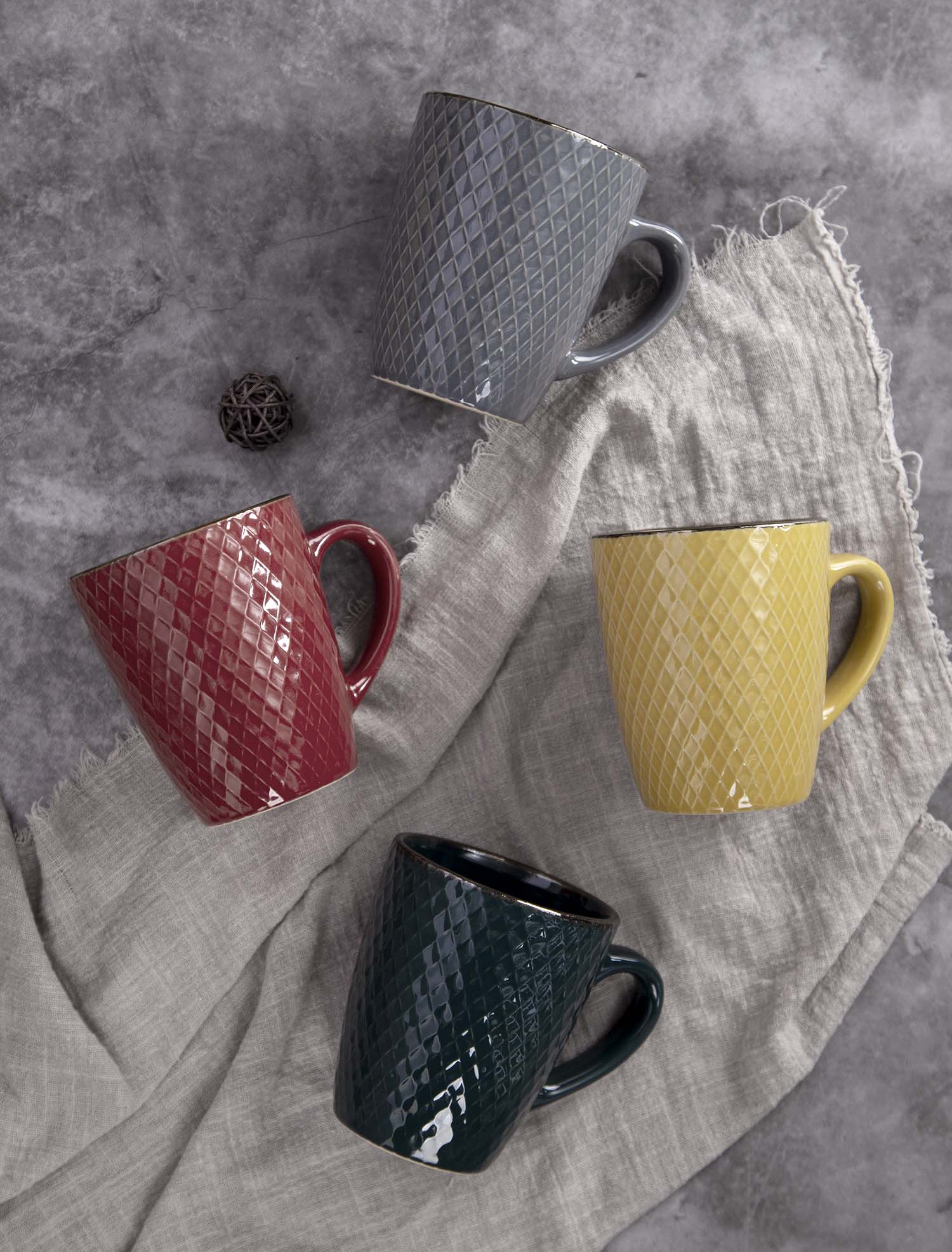 CHANGSHA HAPPY GO Diamond Embossed Glaze Espresso Cup & Saucer Set |Dopamine Series Ceramics|happygodinnerware.com
