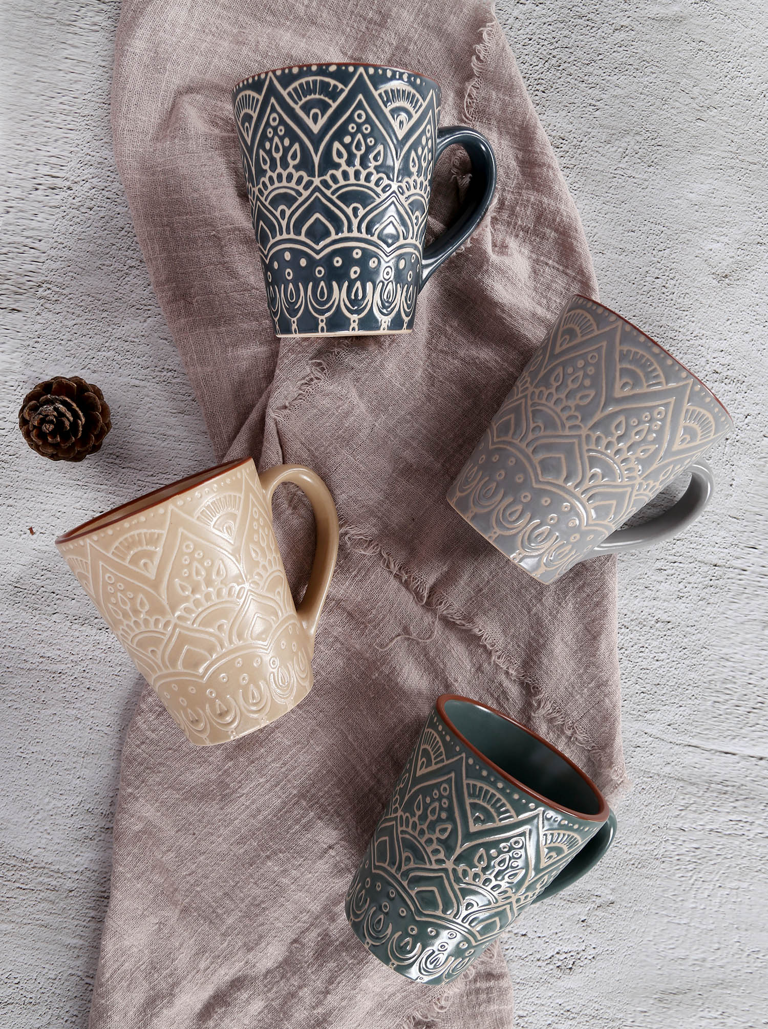 CHANGSHA HAPPY GO Matte Underglaze Printed Tableware with Terracotta Rim | happygodinnerware.com