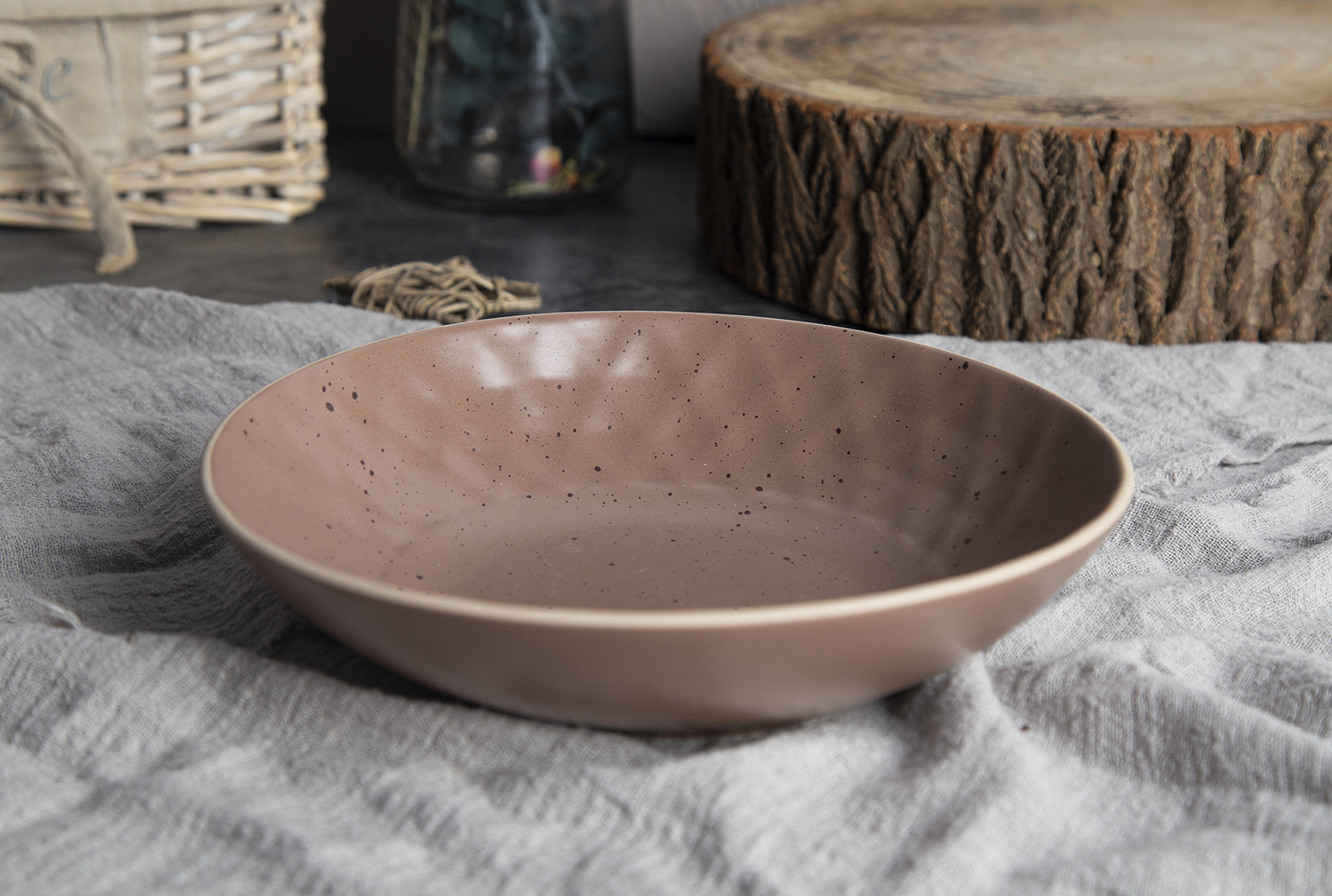 CHANGSHA HAPPY GO Embossed Stoneware Dinnerware Set with Diamond Pattern | happygodinnerware.com