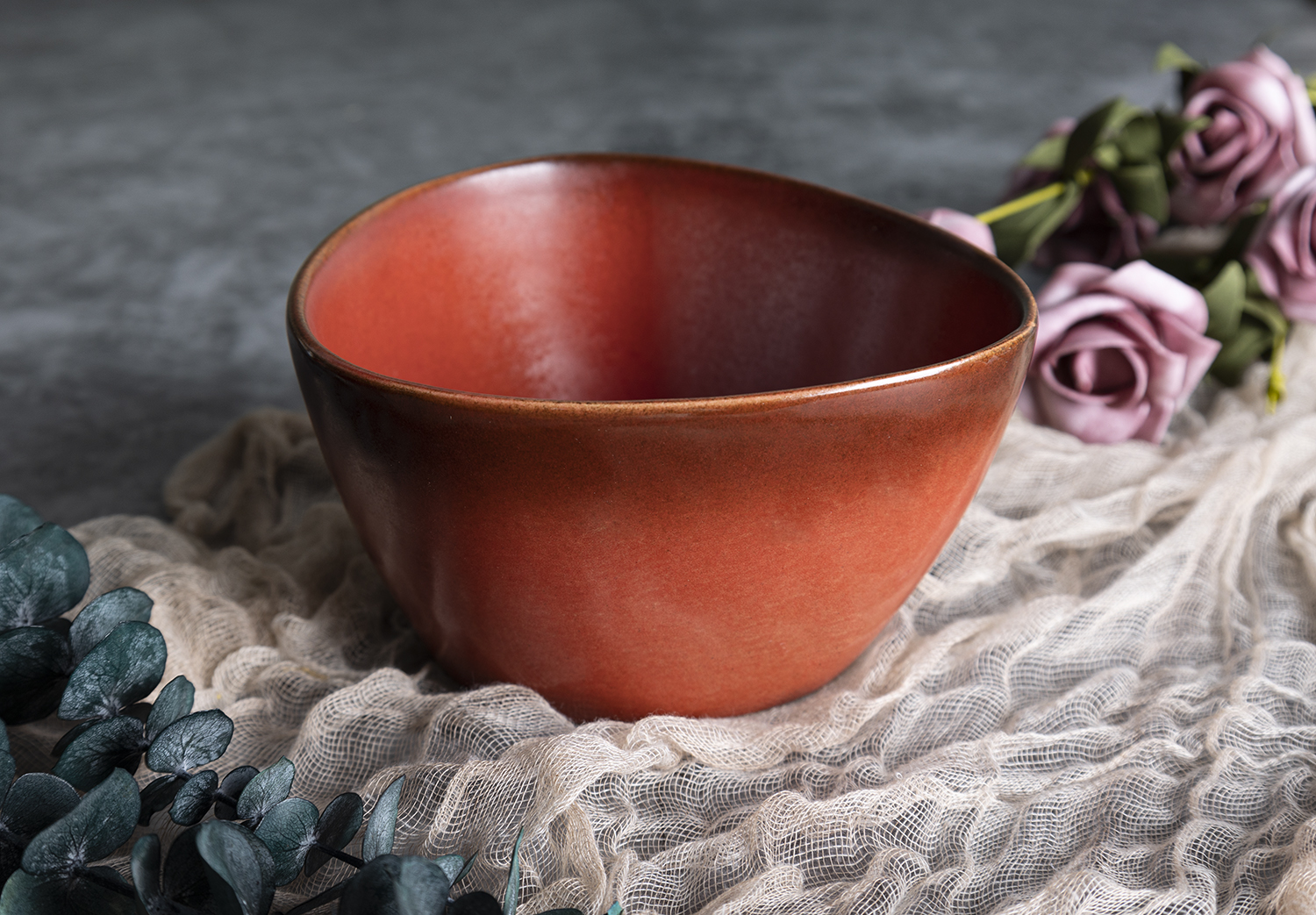 CHANGSHA HAPPY GO Reactive Glaze Stoneware Dinnerware Set – Handcrafted Gradient Ceramic Plates and Bowls in Earth Tones |happygodinnerware.com