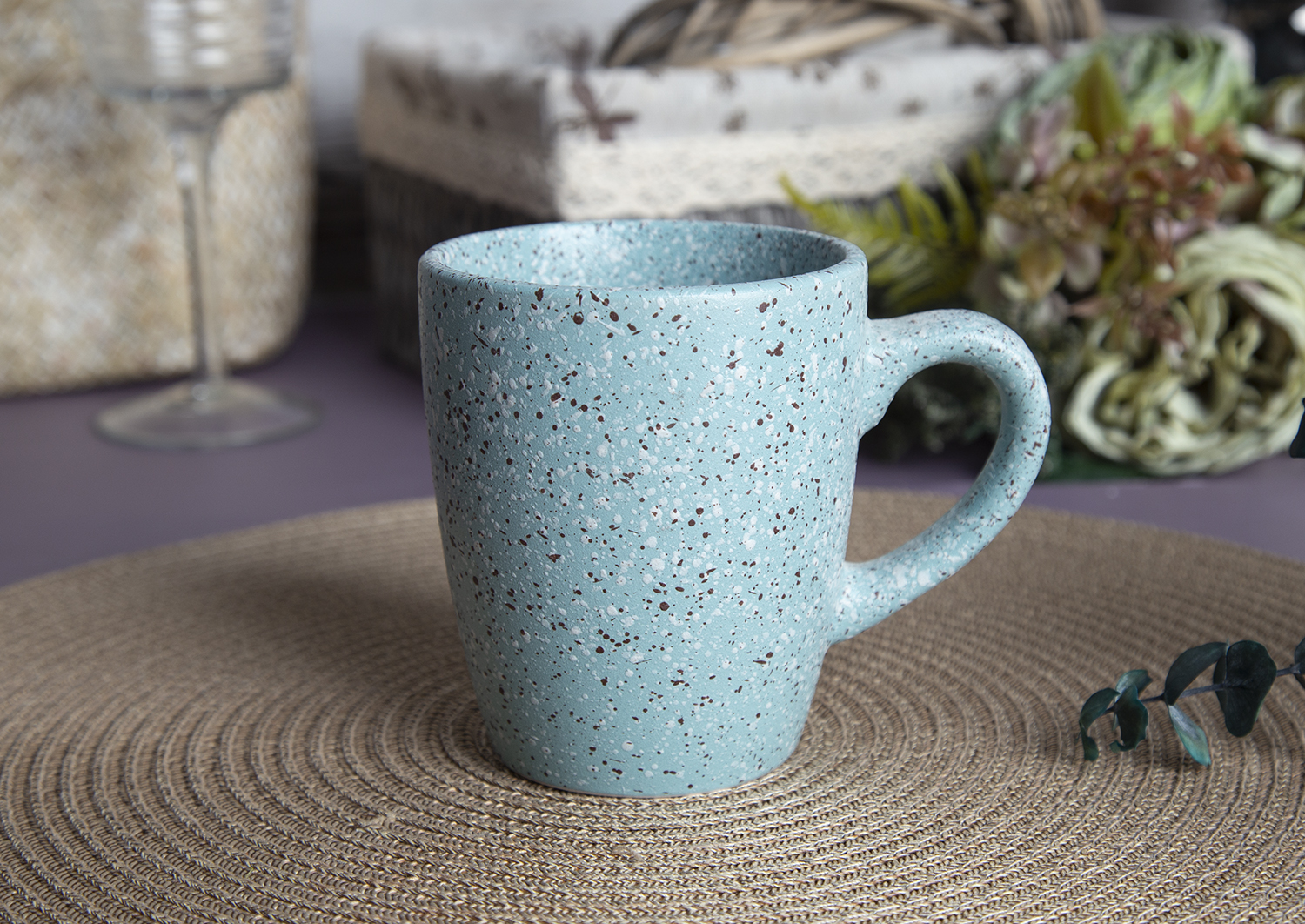 CHANGSHA HAPPY GO Speckled Matte Glaze Stoneware Dinnerware Set – Rustic Blue Ceramic Plates, Bowls, and Mug for Everyday Use |happygodinnerware.com
