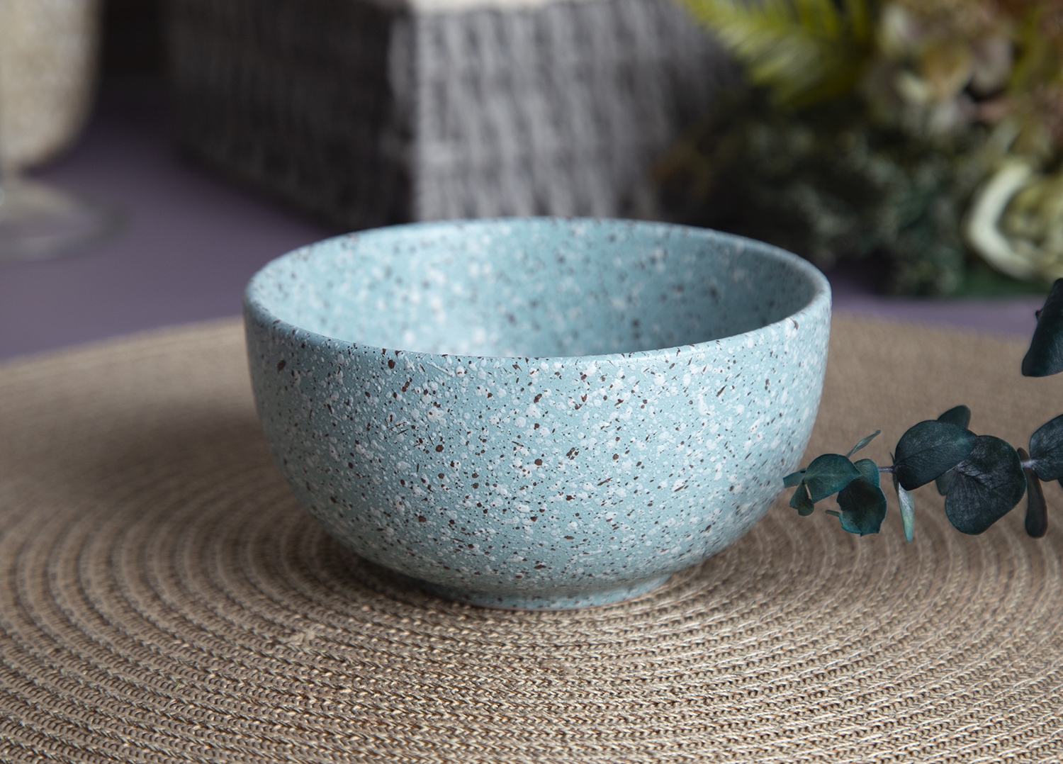 CHANGSHA HAPPY GO Speckled Matte Glaze Stoneware Dinnerware Set – Rustic Blue Ceramic Plates, Bowls, and Mug for Everyday Use |happygodinnerware.com