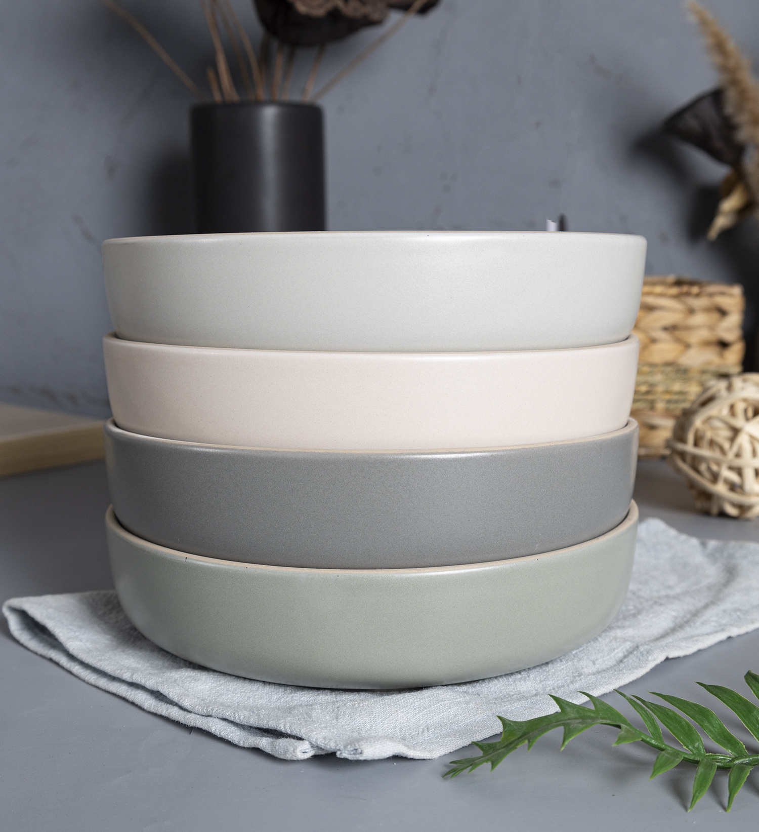 CHANGSHA HAPPY GO  Scandinavian Style Matte Glazed Stoneware Dinnerware Collection with Flecked Texture |happygodinnerware.com