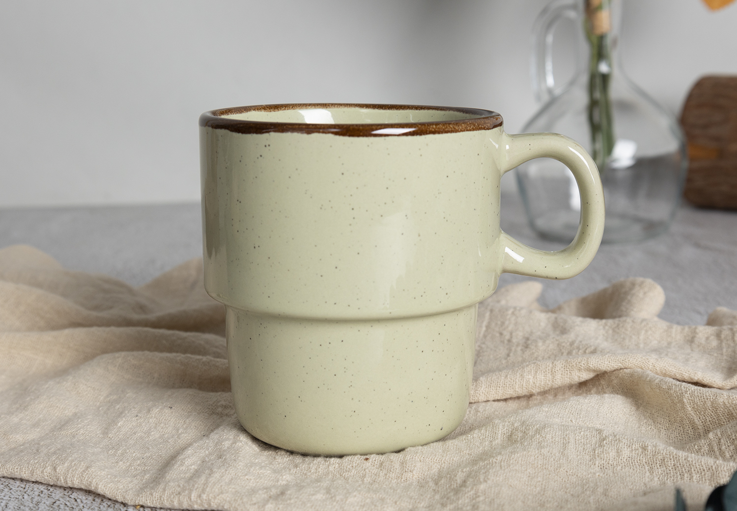 CHANGSHA HAPPY GO  Contemporary Color Glazed Stoneware Dinner Set in Warm Earthy Shades with Dark Rim |Dopamine Series Ceramics|happygodinnerware.com