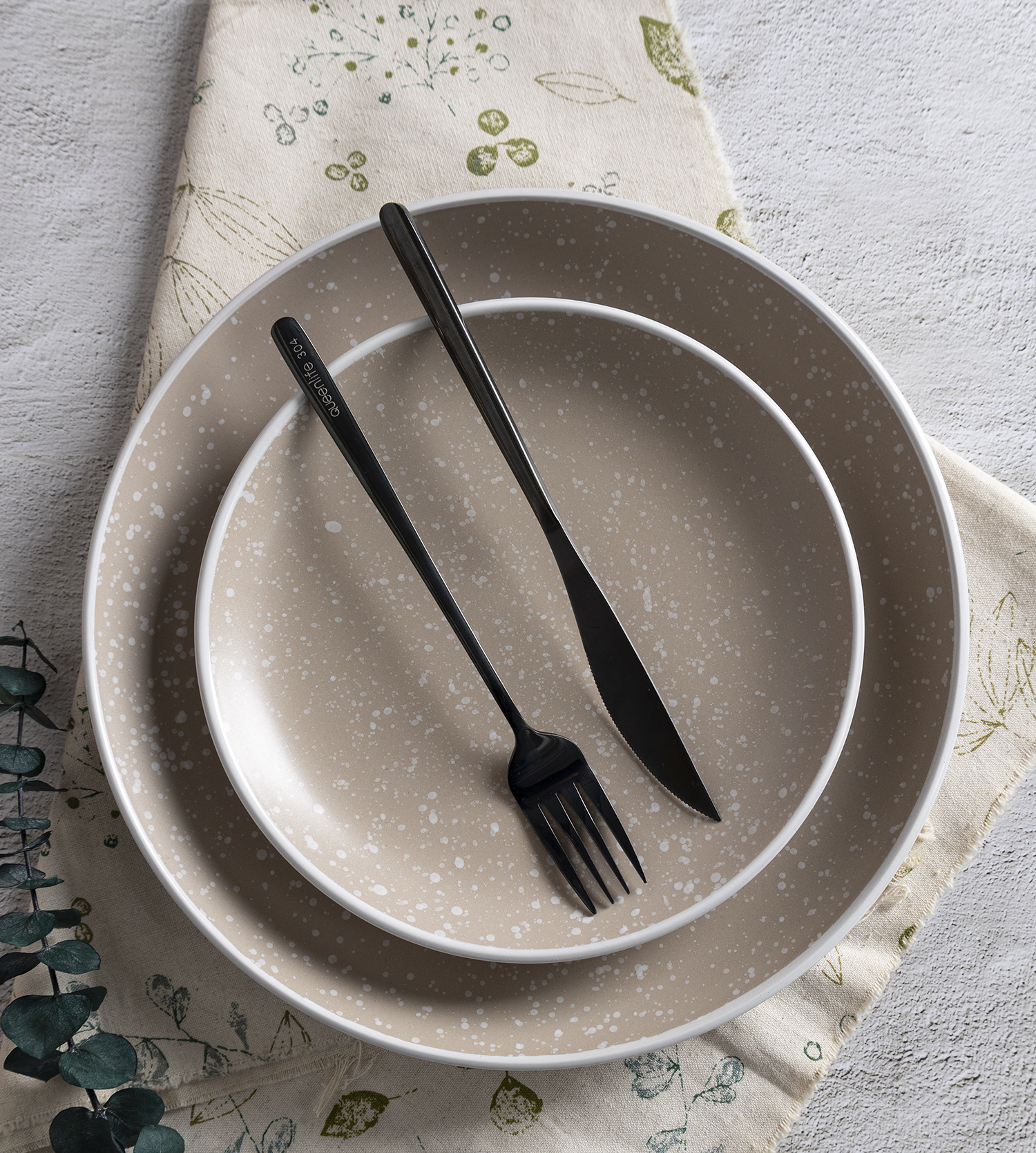 CHANGSHA HAPPY GO  Modern Outdoor-Inspired Color Glazed Ceramic Dinner Set with Snowflake Speckles |Dopamine Series Ceramics|happygodinnerware.com