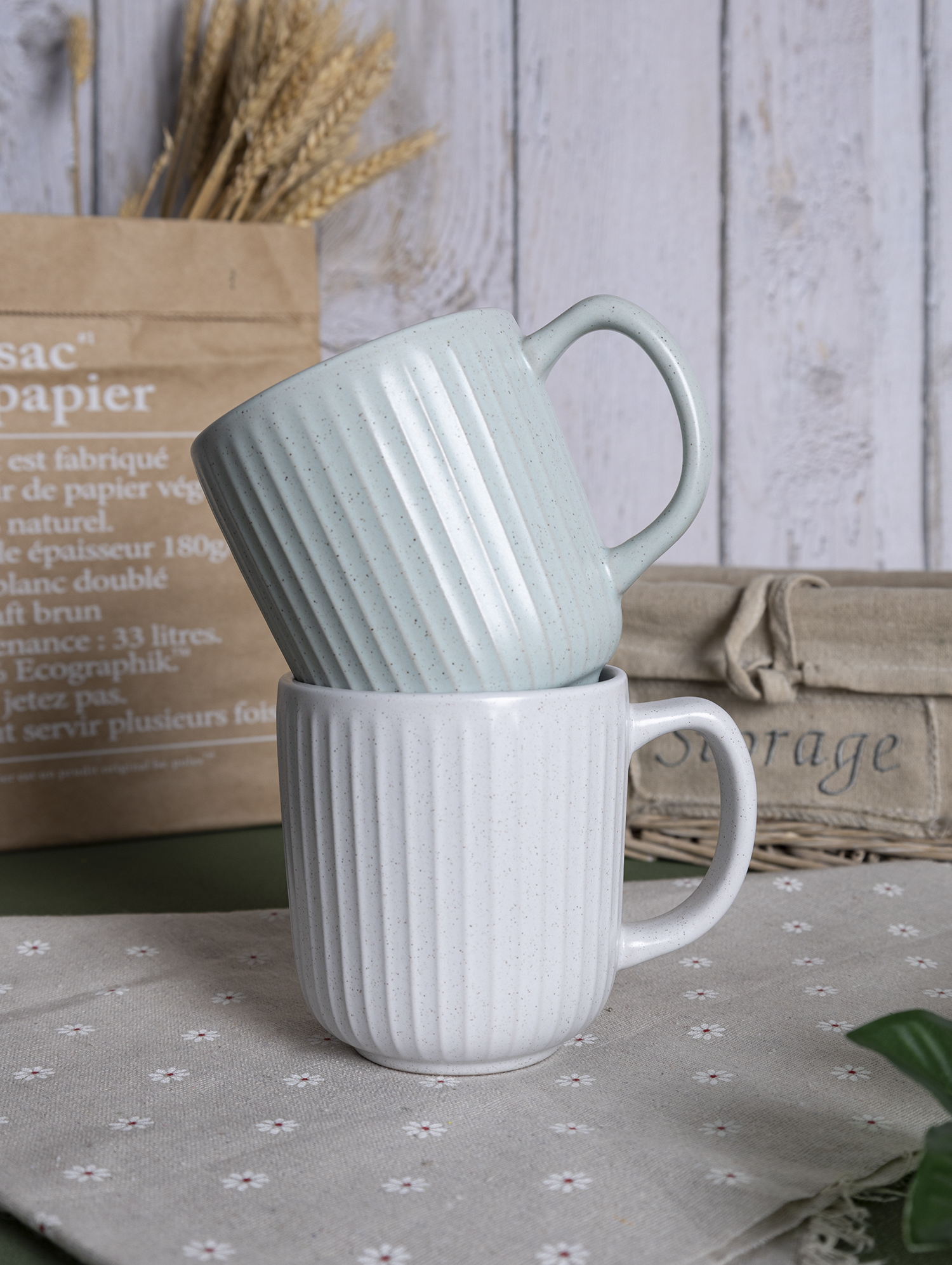 CHANGSHA HAPPY GO Nordic Style Matte Ceramic Dinnerware Set – Ribbed Cups, Plates & Bowls in Soft Retro Colors|happygodinnerware.com