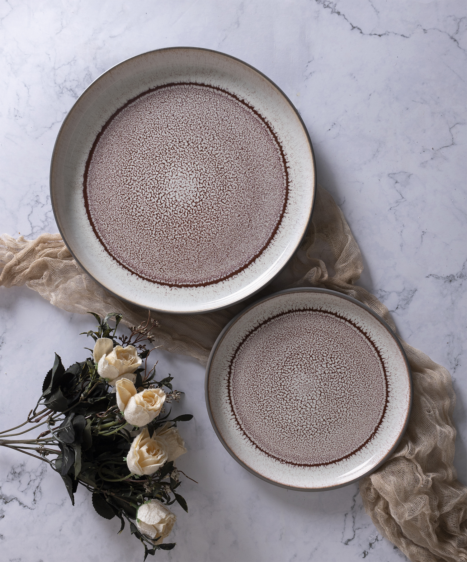 CHANGSHA HAPPY GO Eclipse Core Reactive Glaze Inner-Color Stoneware Set – Matte Exterior & Artistic Glazed Interior Bowls, Plates and Mugs|happygodinnerware.com