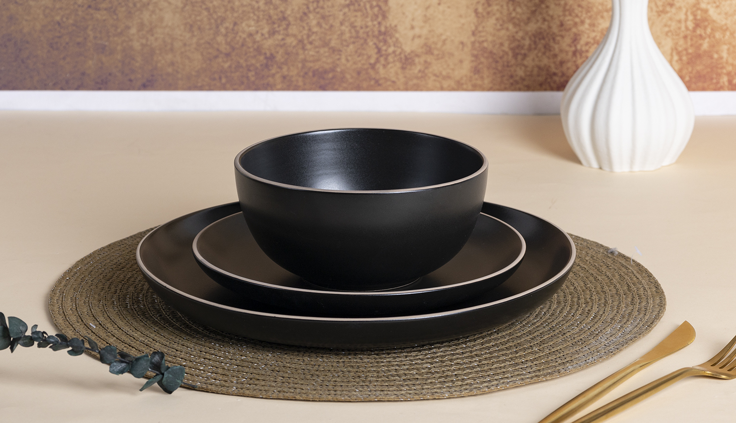 CHANGSHA HAPPY GO TerraEase Matte Glaze Stoneware Set – Earth-Toned Ceramic Dinnerware in Soft Minimalist Finish|happygodinnerware.com