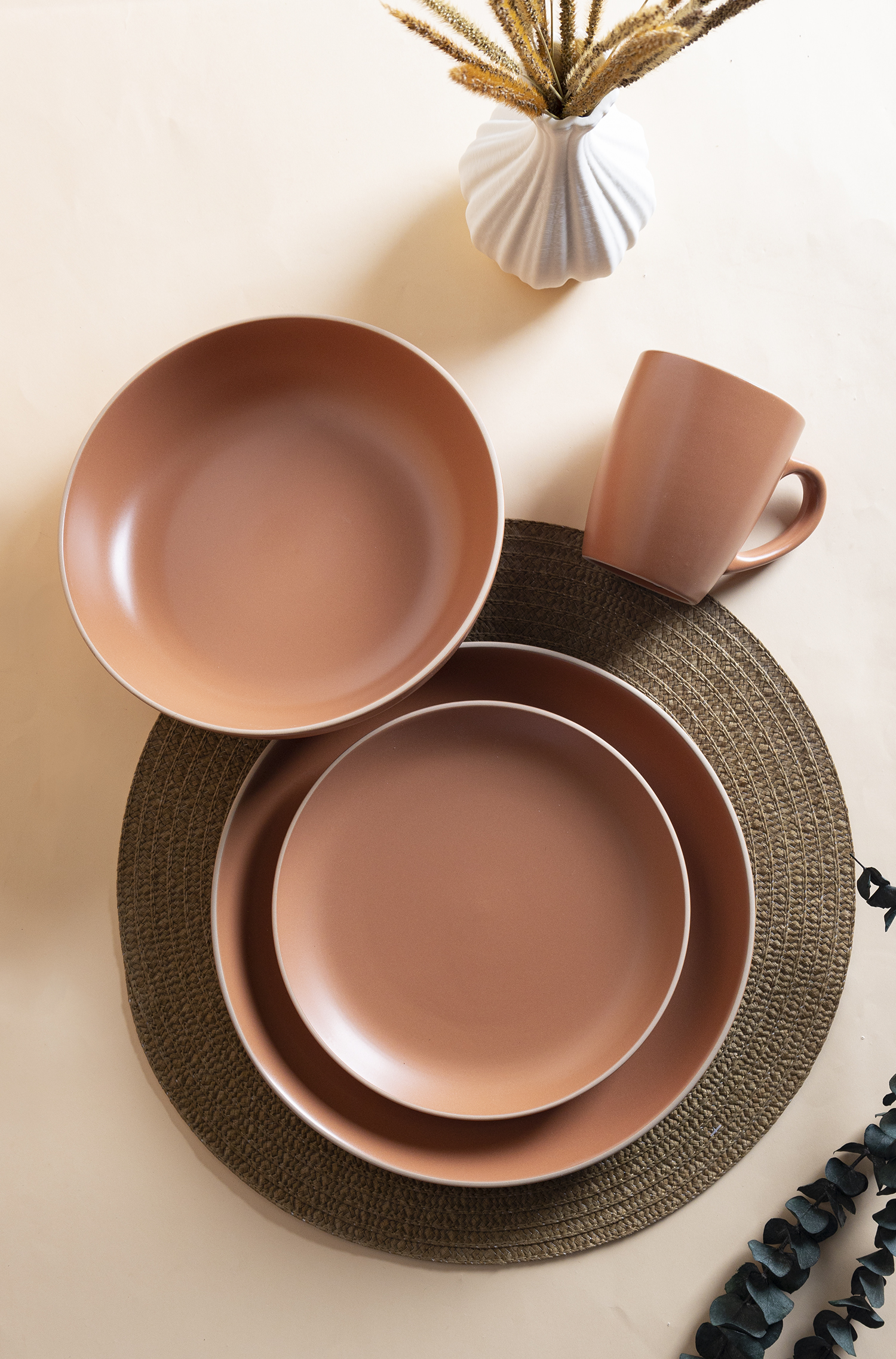 CHANGSHA HAPPY GO TerraEase Matte Glaze Stoneware Set – Earth-Toned Ceramic Dinnerware in Soft Minimalist Finish|happygodinnerware.com