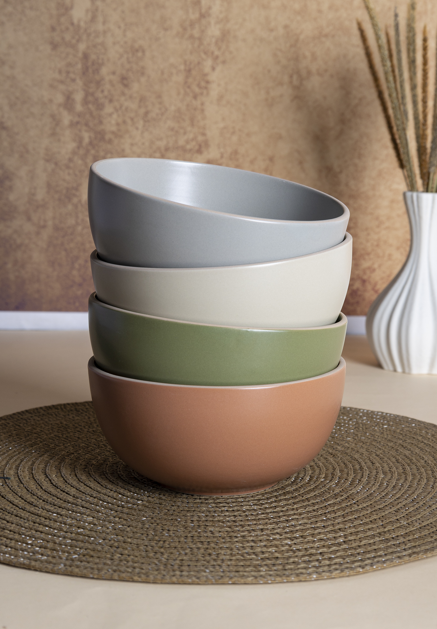 CHANGSHA HAPPY GO TerraEase Matte Glaze Stoneware Set – Earth-Toned Ceramic Dinnerware in Soft Minimalist Finish|happygodinnerware.com
