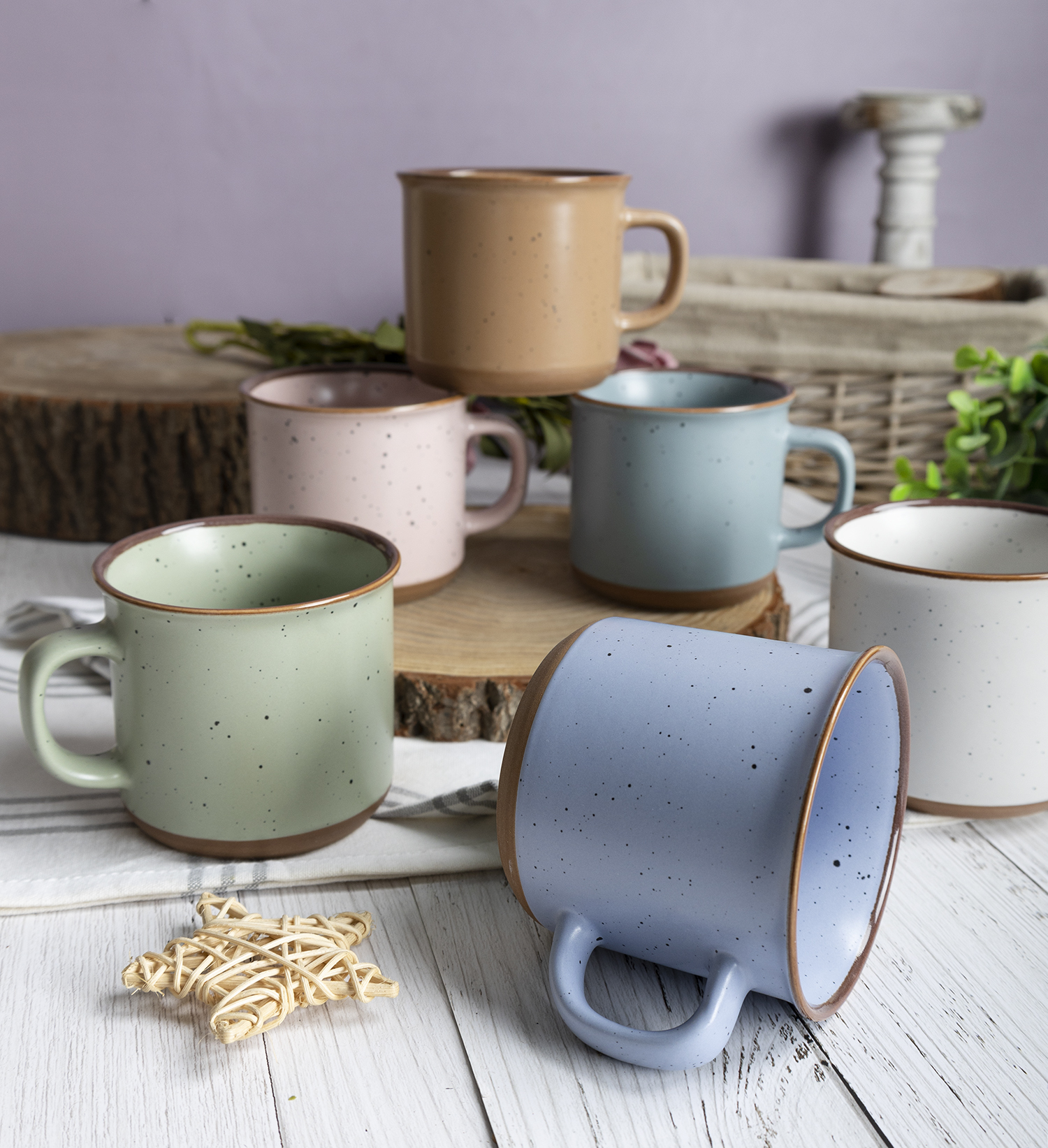 ​CHANGSHA HAPPY GO  Pastel Reactive Glaze Stoneware Mug and Bowl Collection for Nordic-Inspired Minimalist Table Setting |happygodinnerware.com
